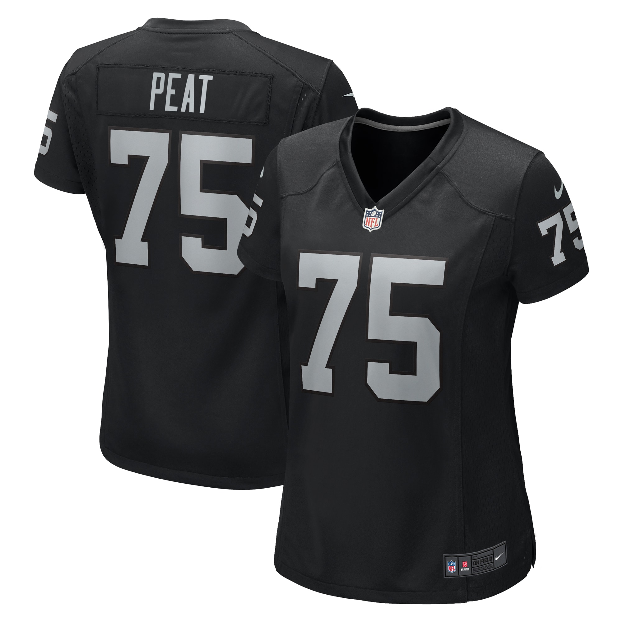 Women's Las Vegas Raiders Andrus Peat Black Game Jersey Js5556