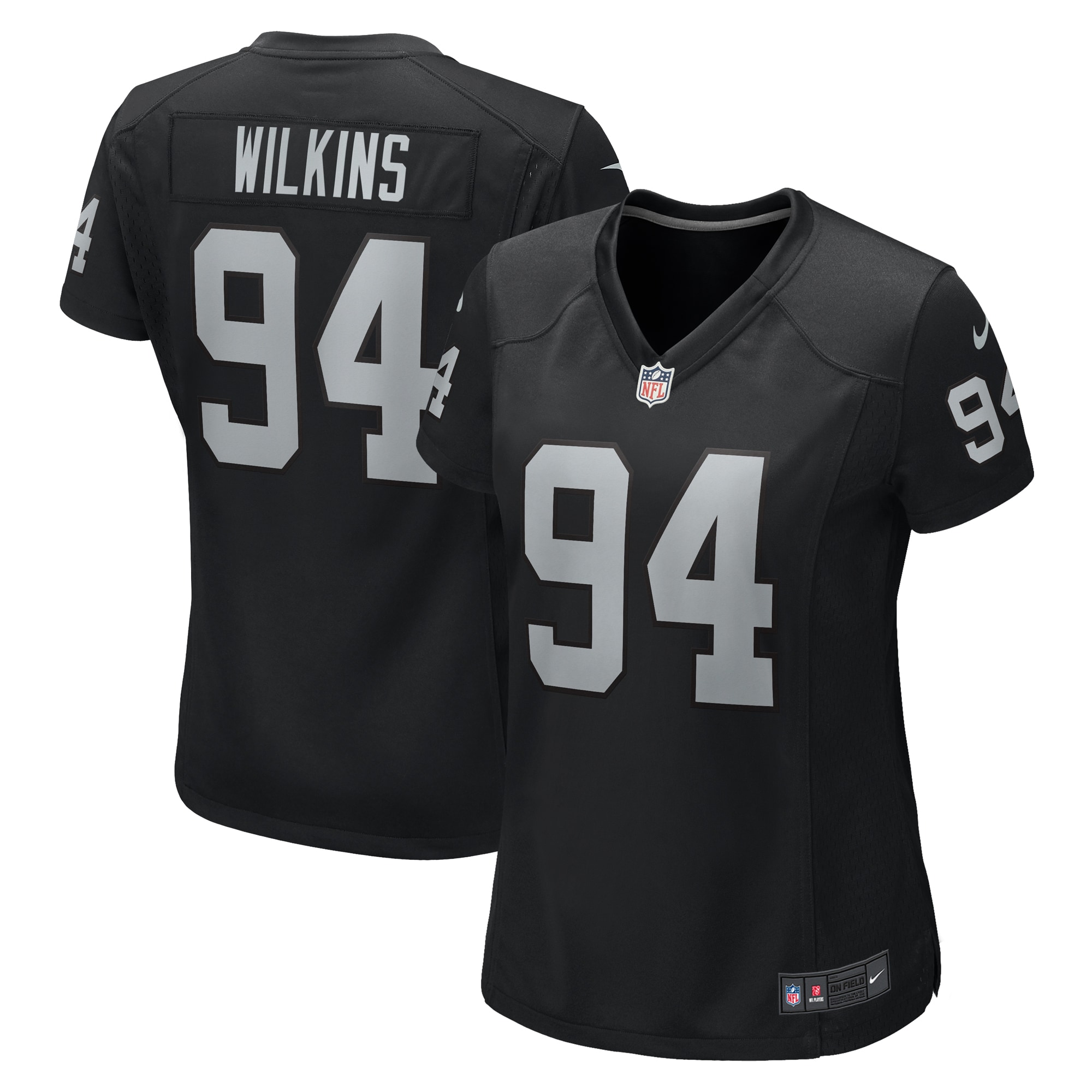 Women's Las Vegas Raiders Christian Wilkins Black Game Jersey Js5761