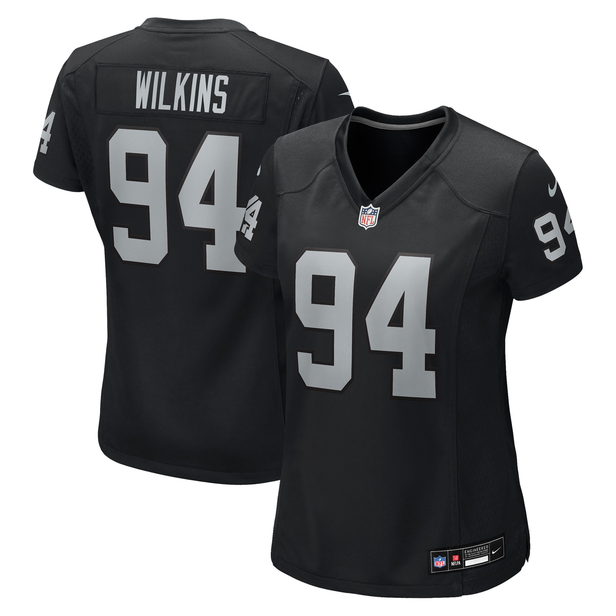Women's Las Vegas Raiders Christian Wilkins Black Team Game Jersey Js8690