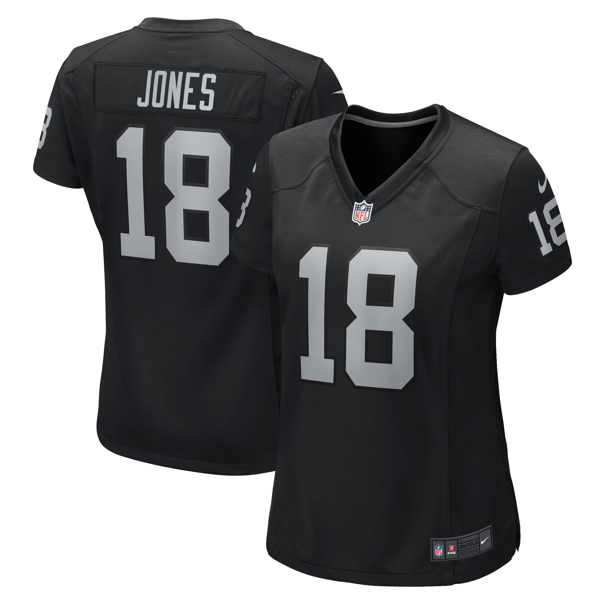 Women's Las Vegas Raiders Jack Jones Black Game Jersey Js3520