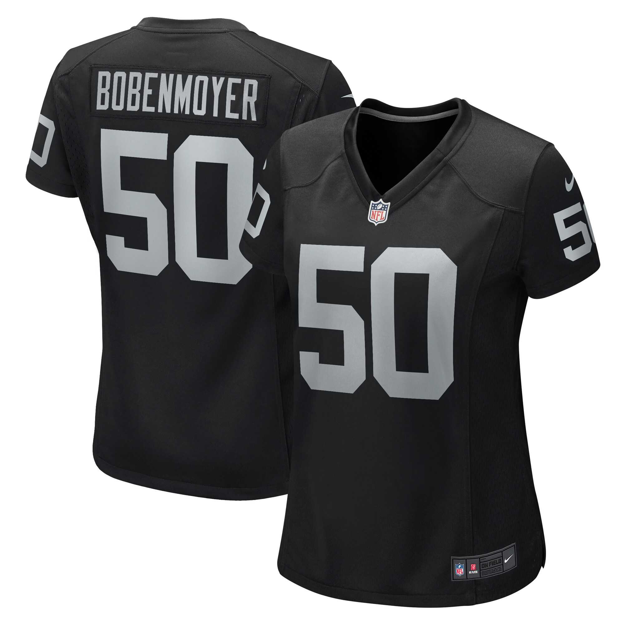 Women's Las Vegas Raiders Jacob Bobenmoyer Black Game Player Jersey Js3445