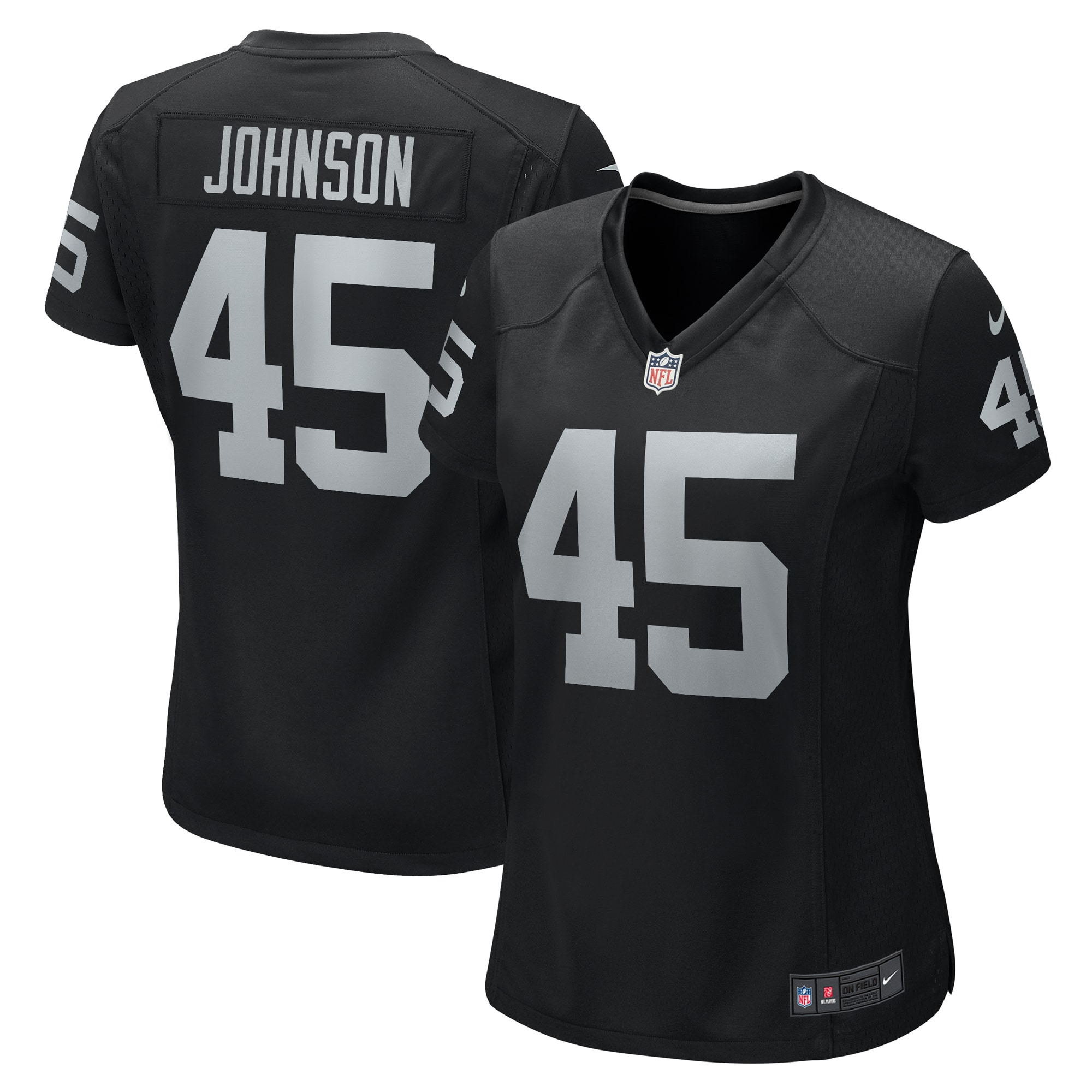 Women's Las Vegas Raiders Jaquan Johnson Black Game Player Jersey Js3091