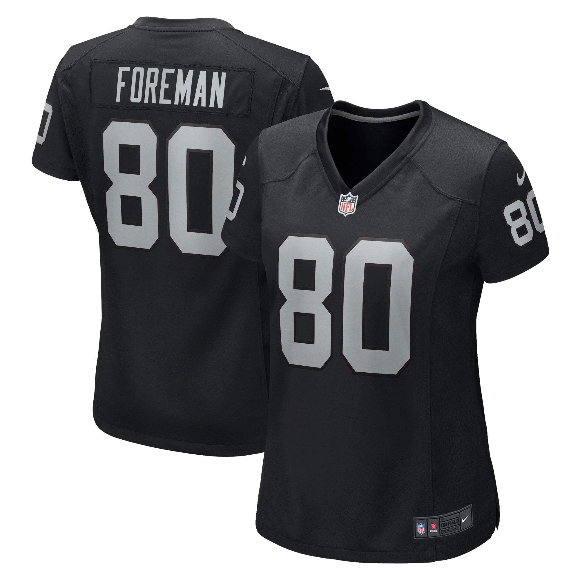 Women's Las Vegas Raiders Jeff Foreman Black Game Jersey Js6758