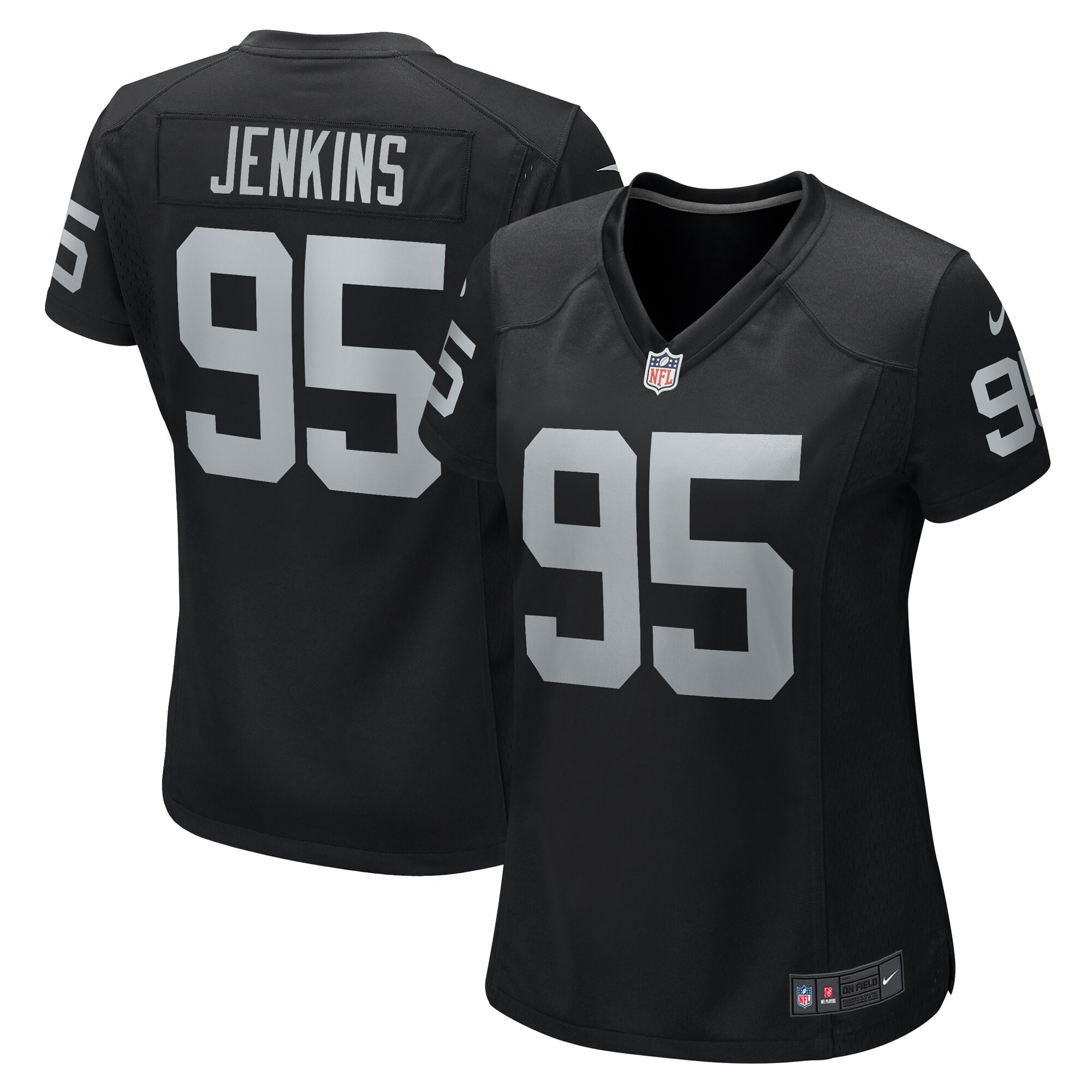 Women's Las Vegas Raiders John Jenkins Black Game Jersey Js5779