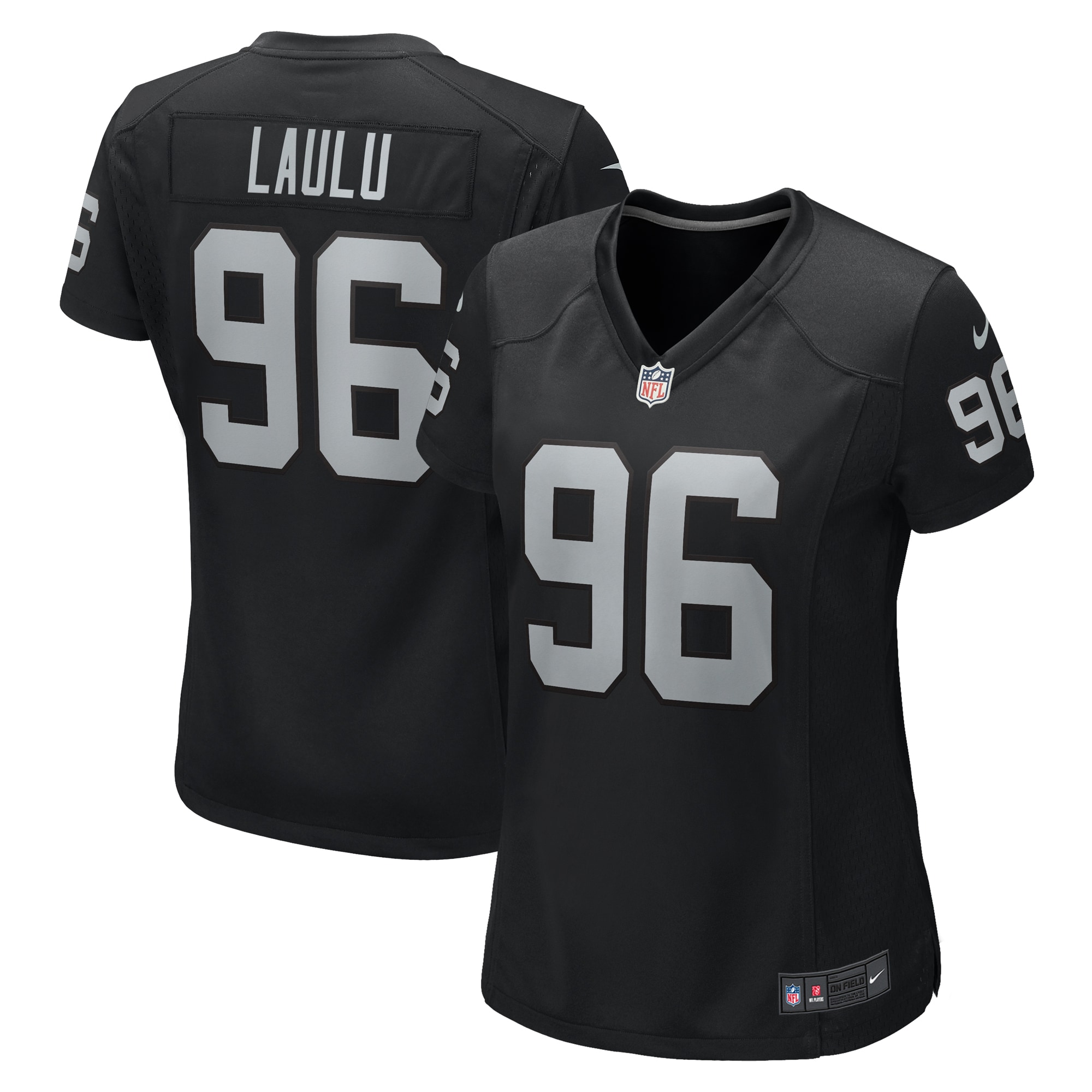Women's Las Vegas Raiders Jonah Laulu Black Game Jersey Js5929