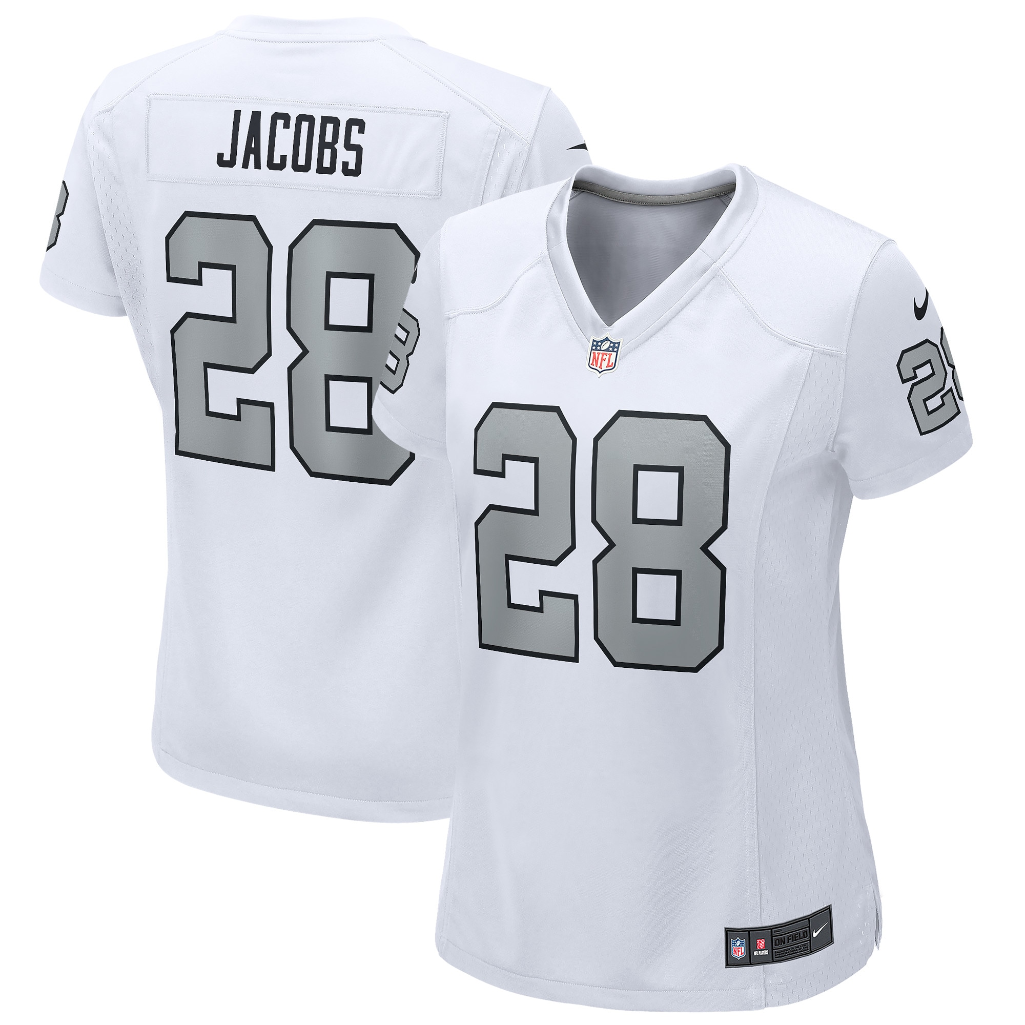 Women's Las Vegas Raiders Josh Jacobs White Alternate Game Player Jersey Js7773