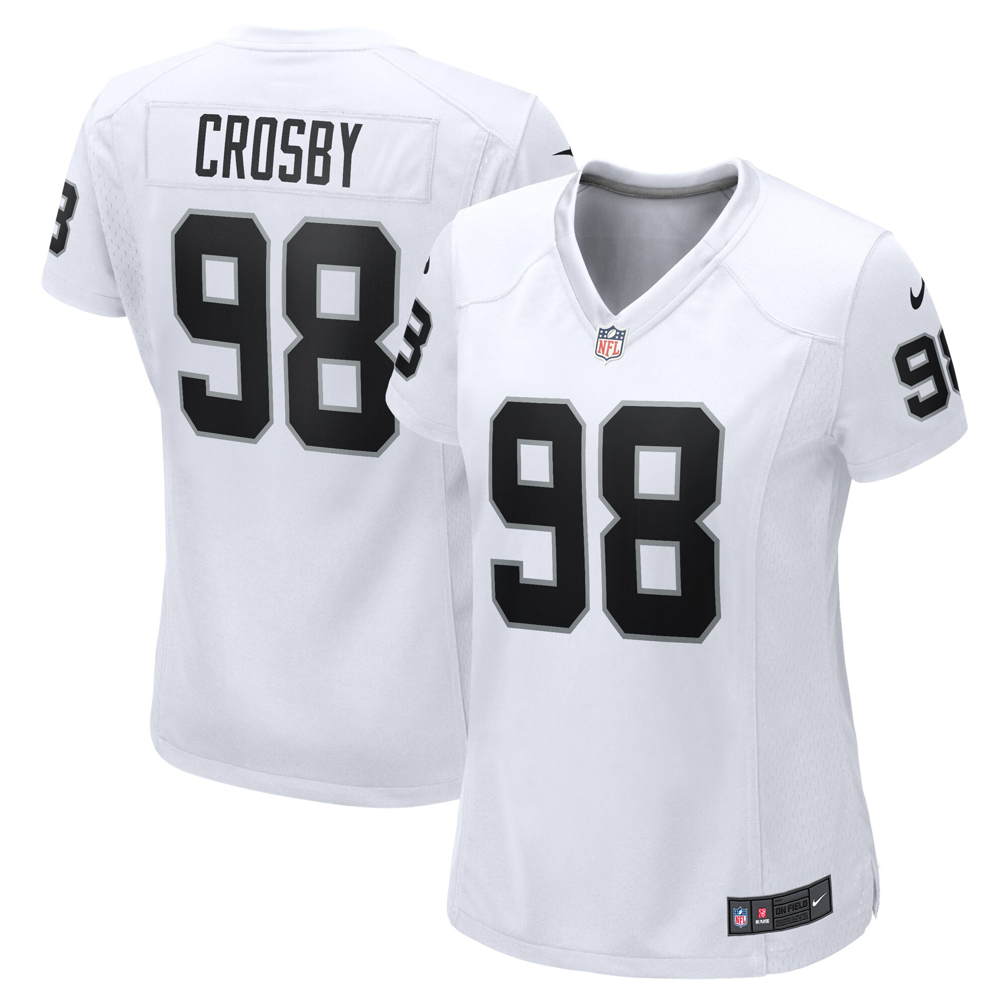 Women's Las Vegas Raiders Maxx Crosby White Game Jersey Js6914