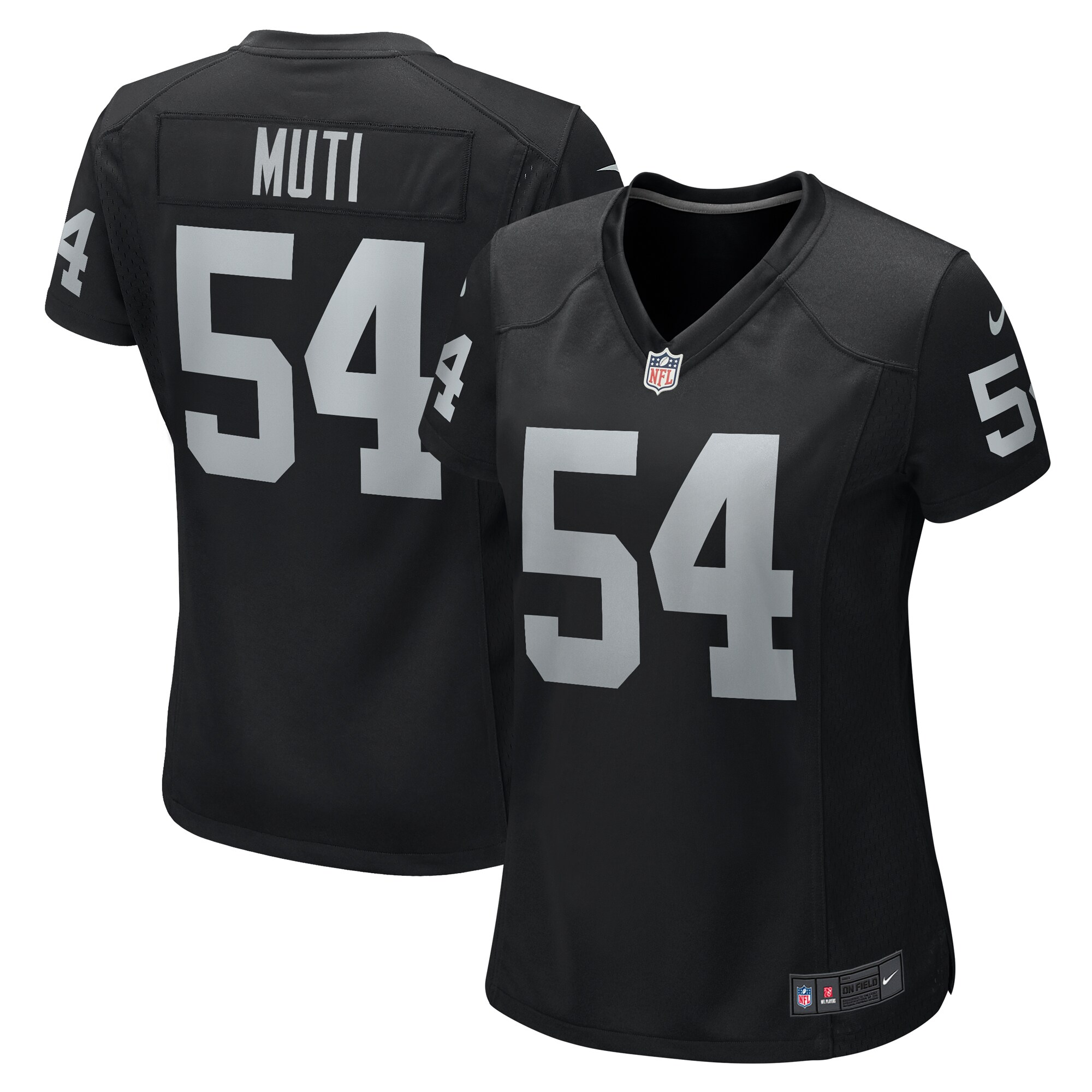 Women's Las Vegas Raiders Netane Muti Black Team Game Jersey Js5142