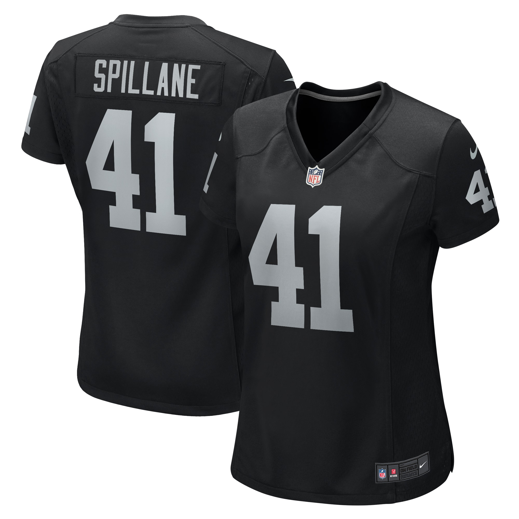 Women's Las Vegas Raiders Robert Spillane Black Game Player Jersey Js2502