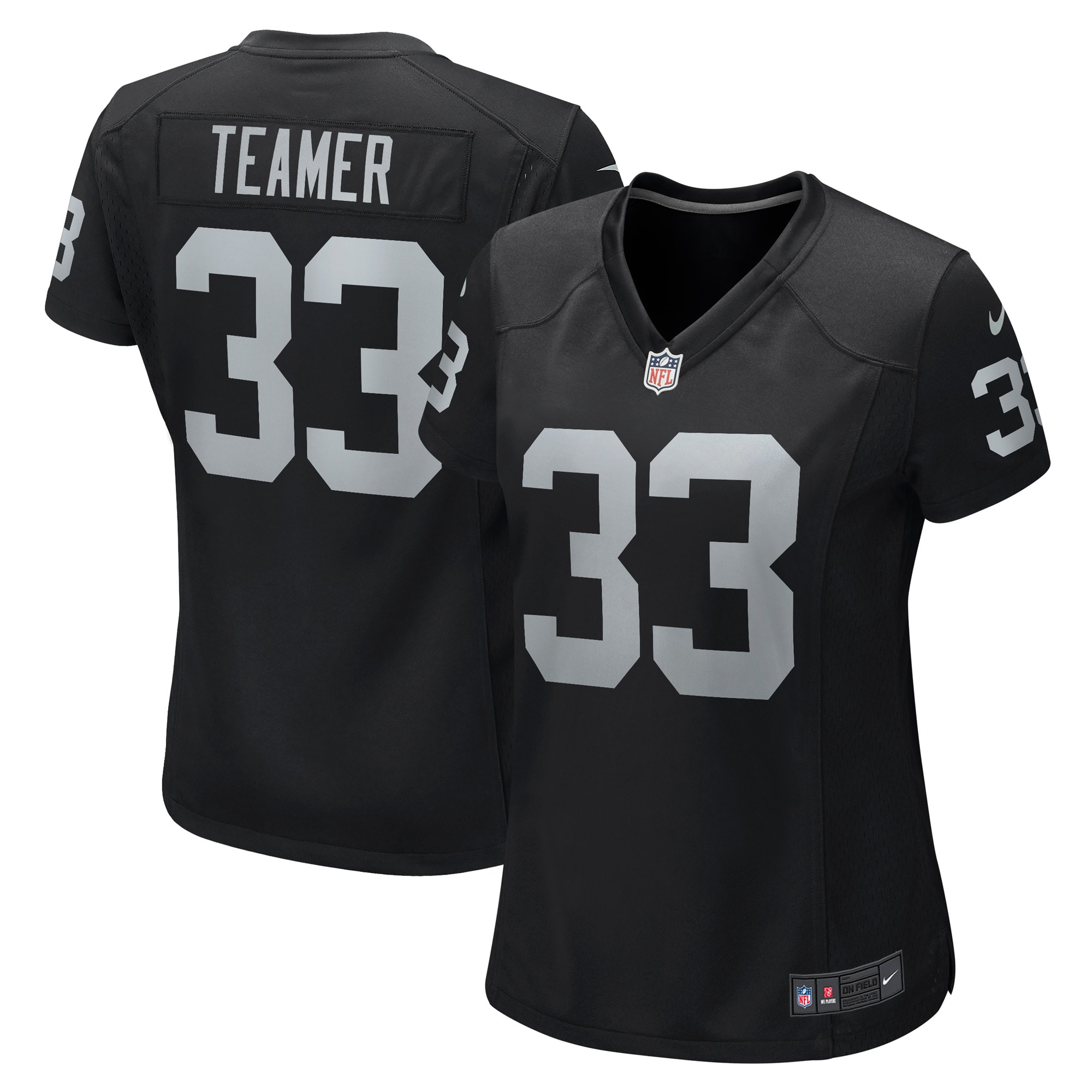 Women's Las Vegas Raiders Roderic Teamer Black Game Jersey Js5330
