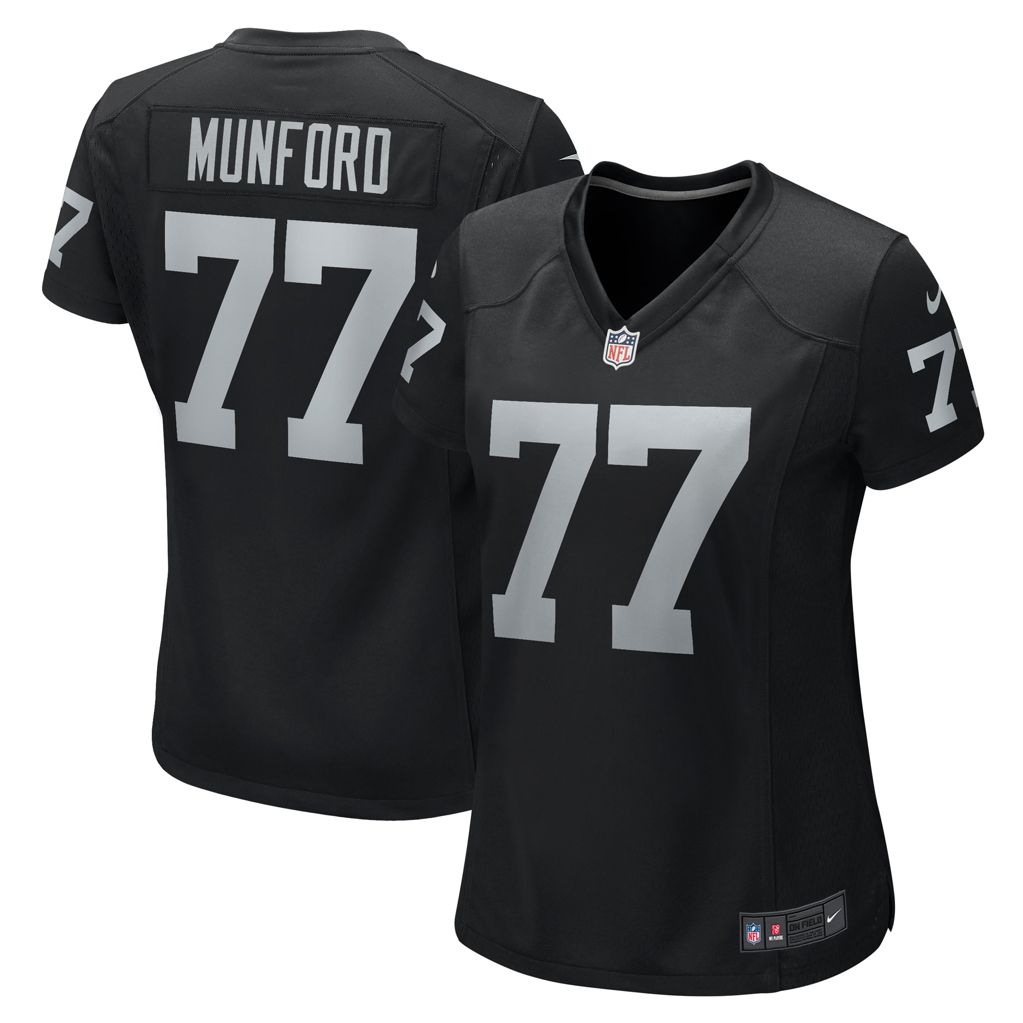 Women's Las Vegas Raiders Thayer Munford Jr. Black Team Game Jersey Js2803