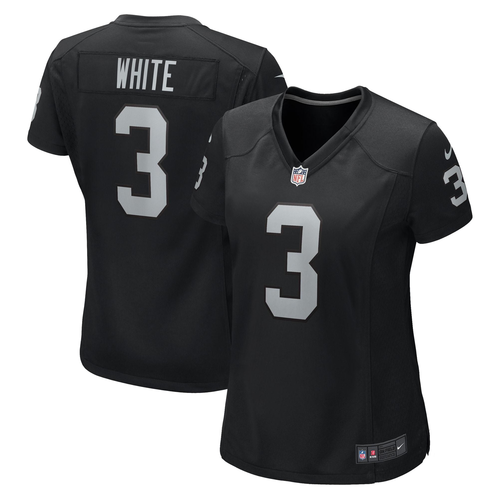 Women's Las Vegas Raiders Zamir White Black Game Jersey Js6386