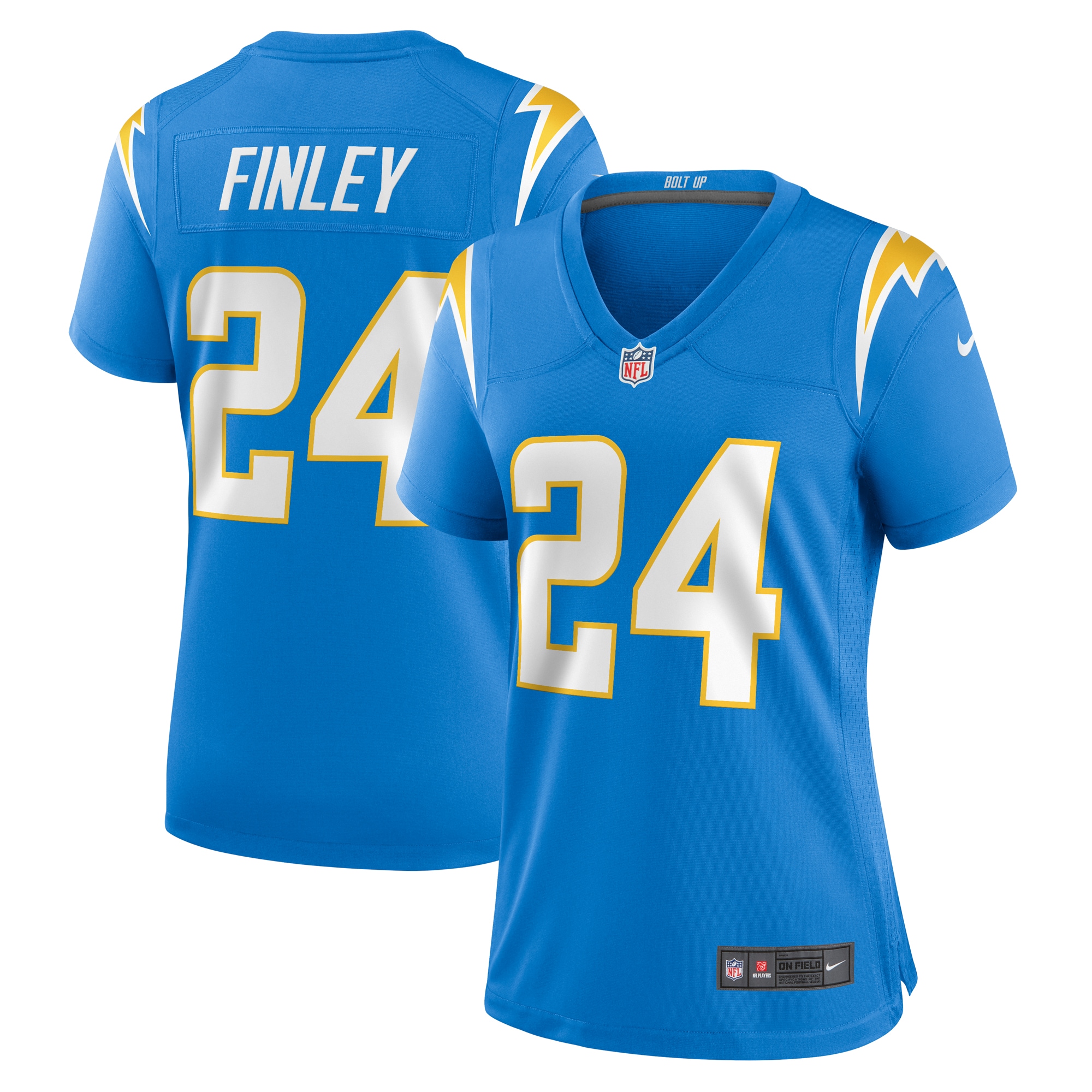 Women's Los Angeles Chargers Aj Finley Powder Blue Team Game Jersey Js1752