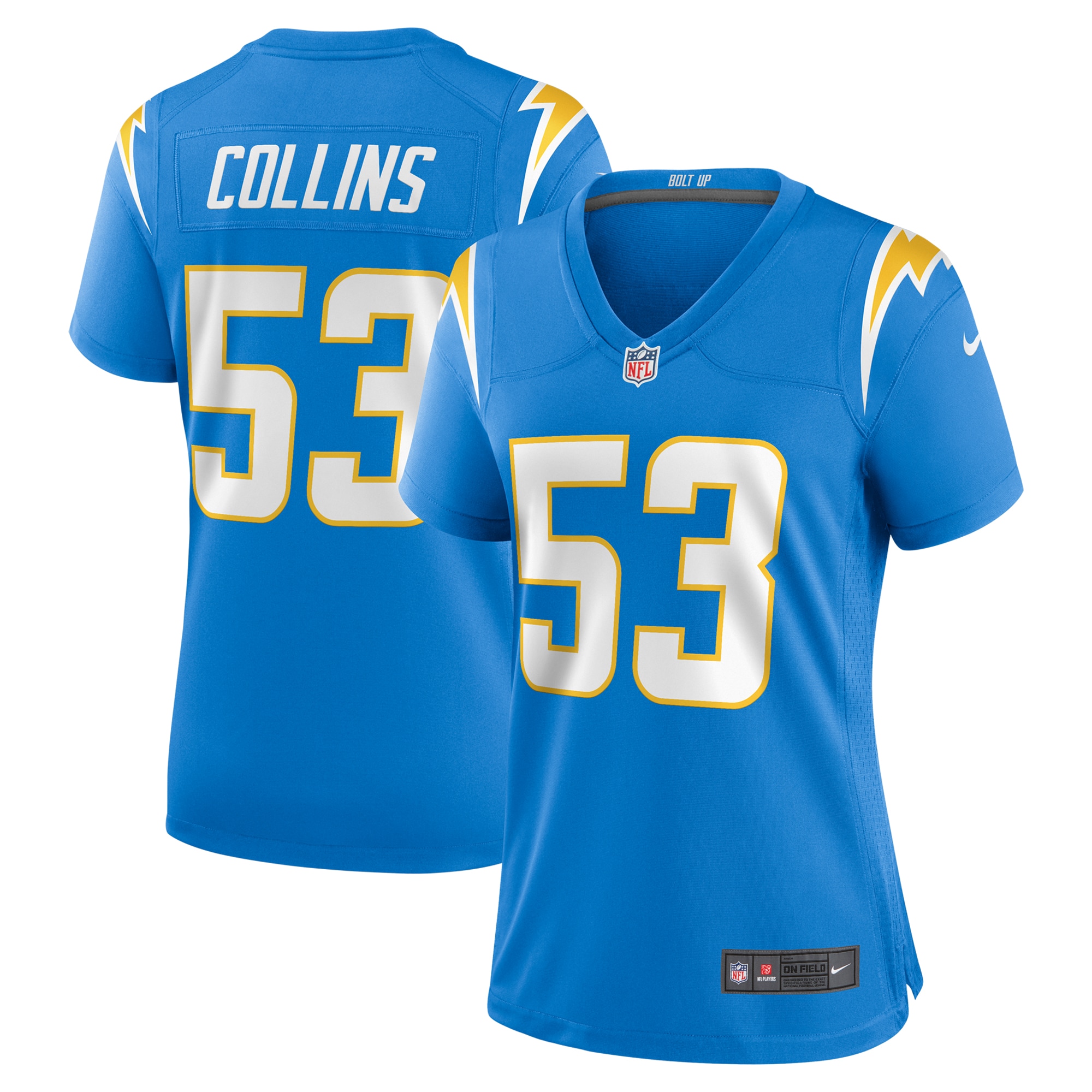 Women's Los Angeles Chargers Chris Collins Powder Blue Team Game Jersey Js4525