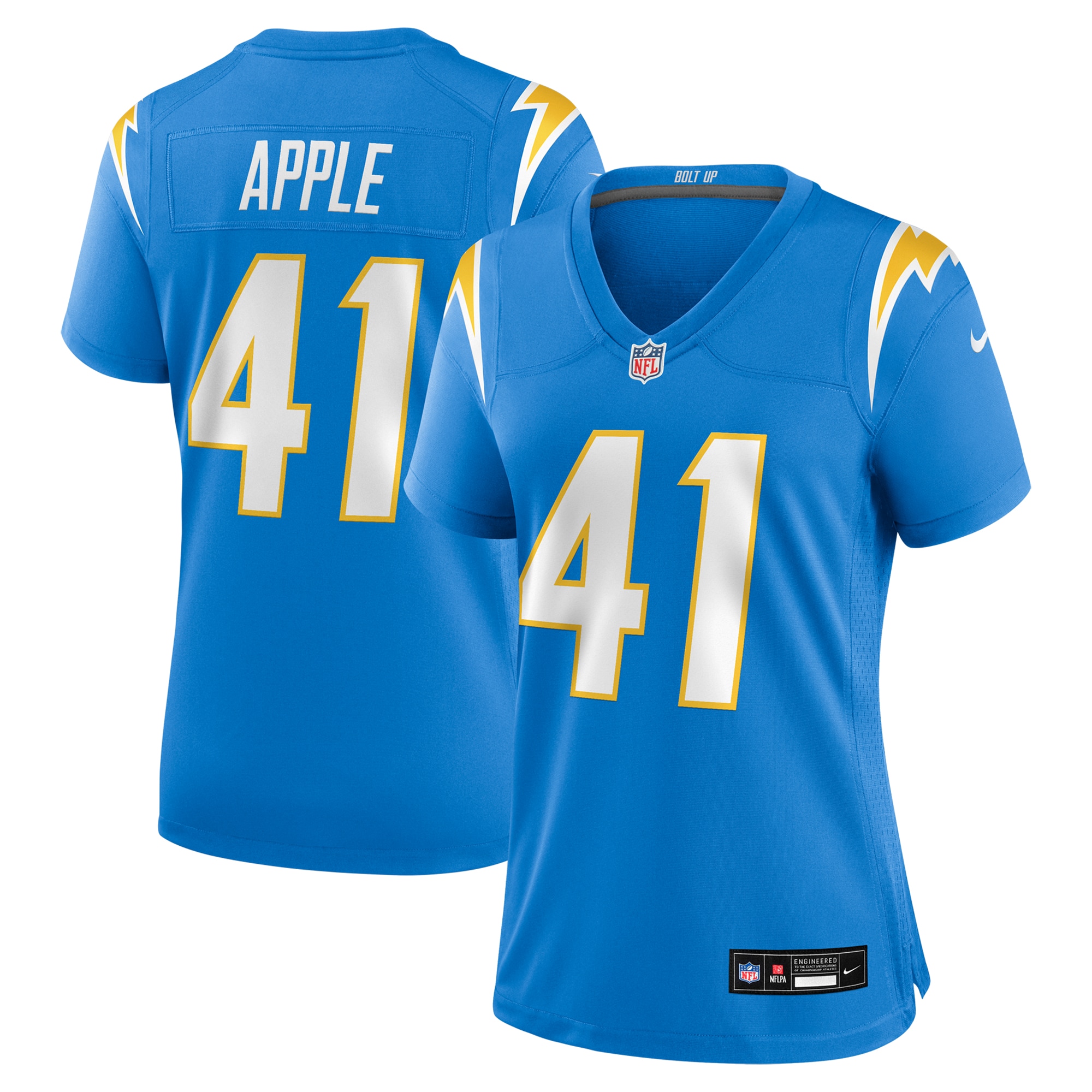 Women's Los Angeles Chargers Eli Apple Powder Blue Game Jersey Js4240