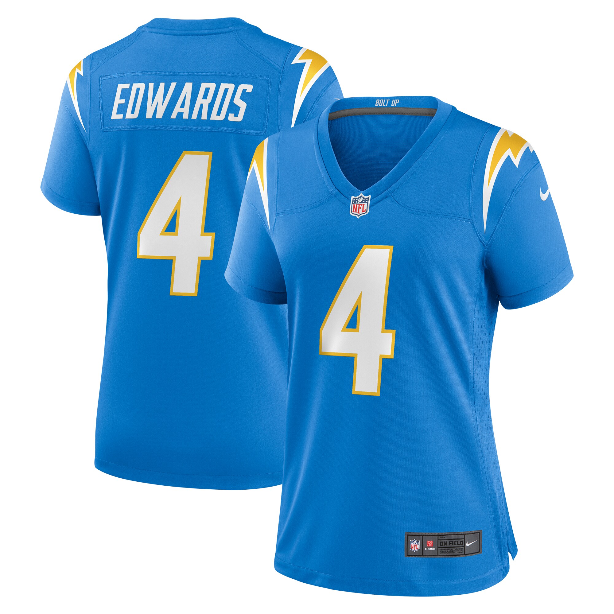 Women's Los Angeles Chargers Gus Edwards Powder Blue Game Jersey Js4011
