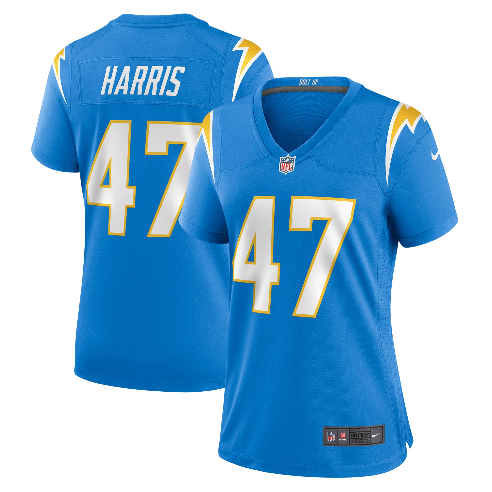 Women's Los Angeles Chargers Josh Harris Powder Blue Game Jersey Js4556