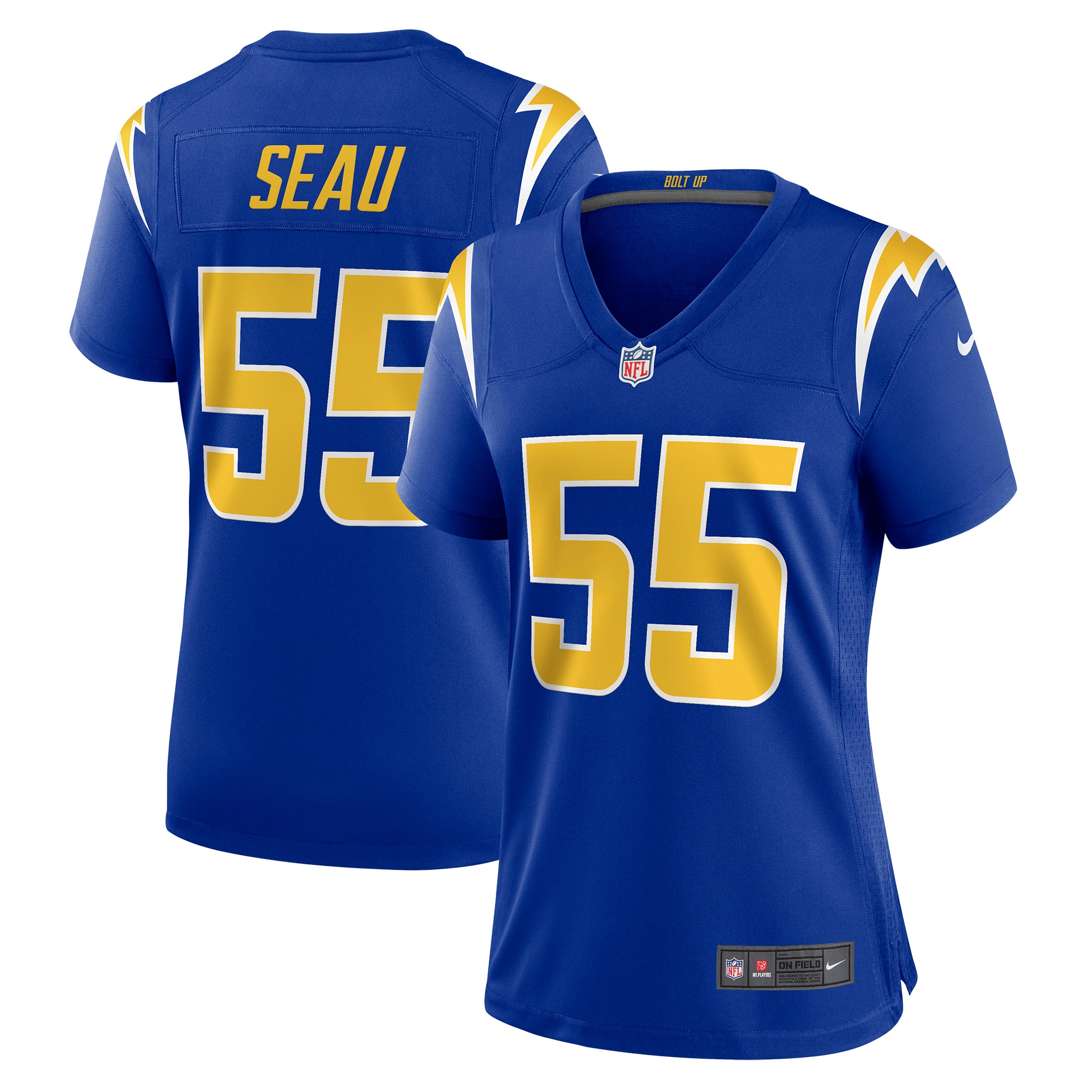 Women's Los Angeles Chargers Junior Seau Royal Retired Game Jersey Js3671