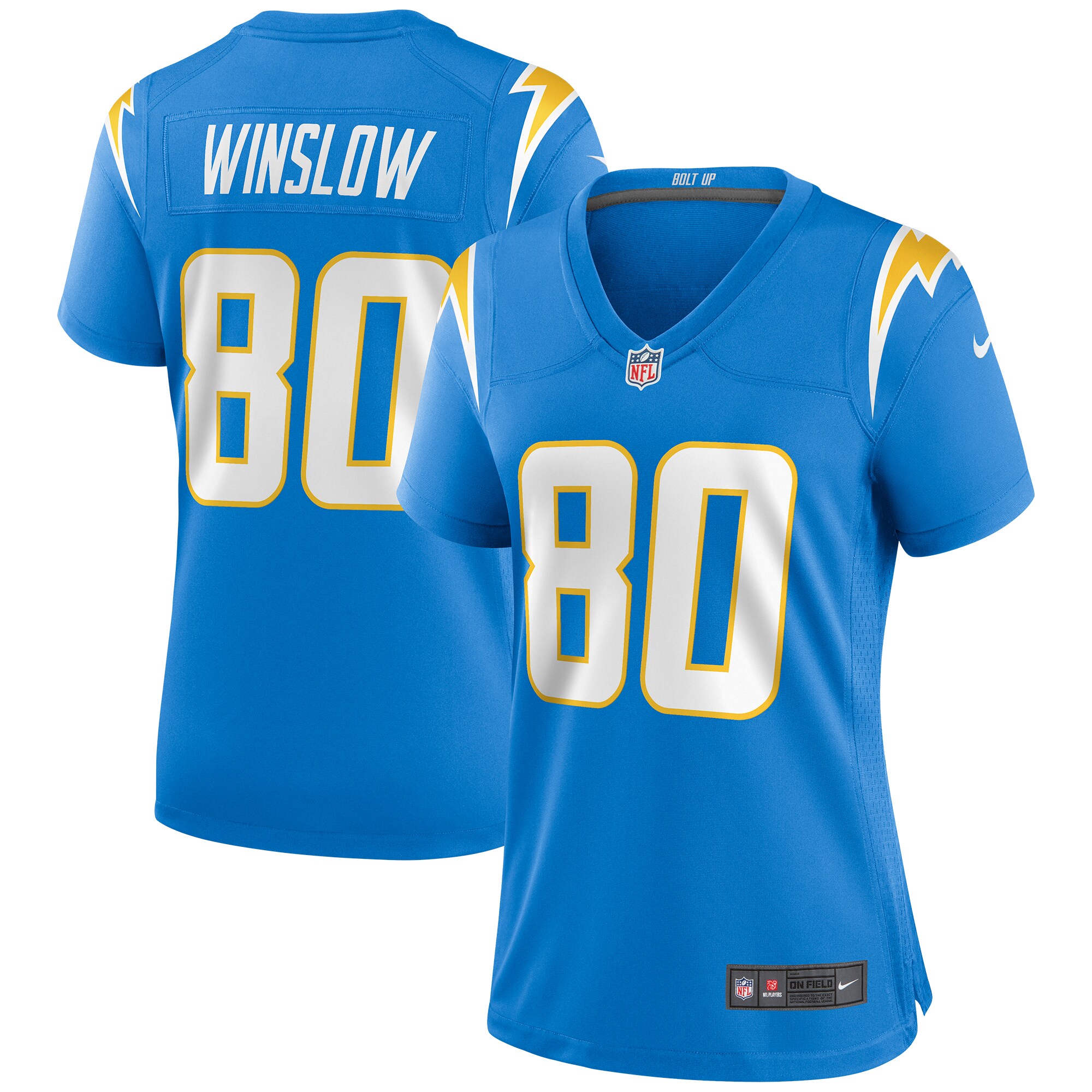 Women's Los Angeles Chargers Kellen Winslow Powder Blue Game Retired Player Jersey Js1157