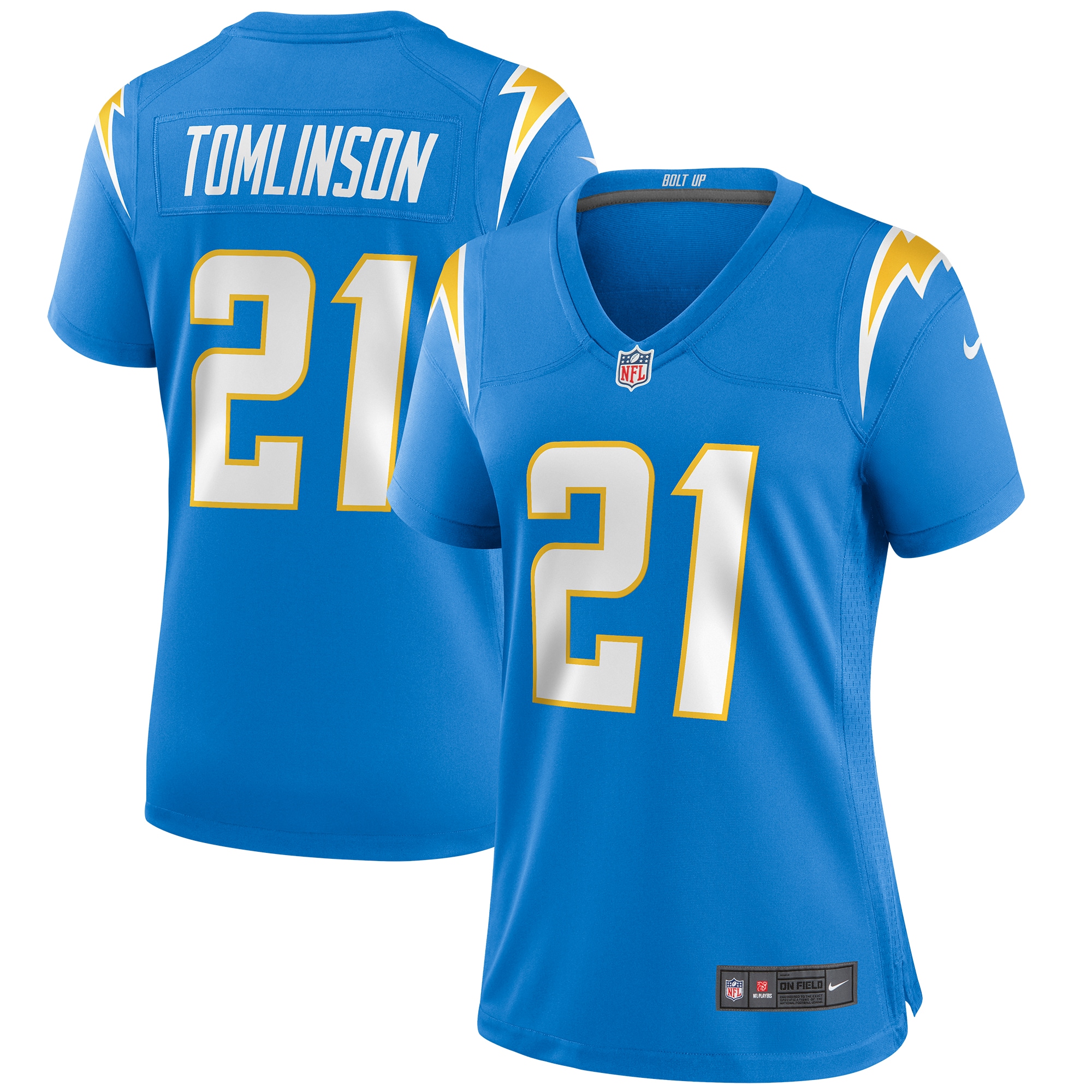 Women's Los Angeles Chargers Ladainian Tomlinson Powder Blue Game Retired Player Jersey Js8051