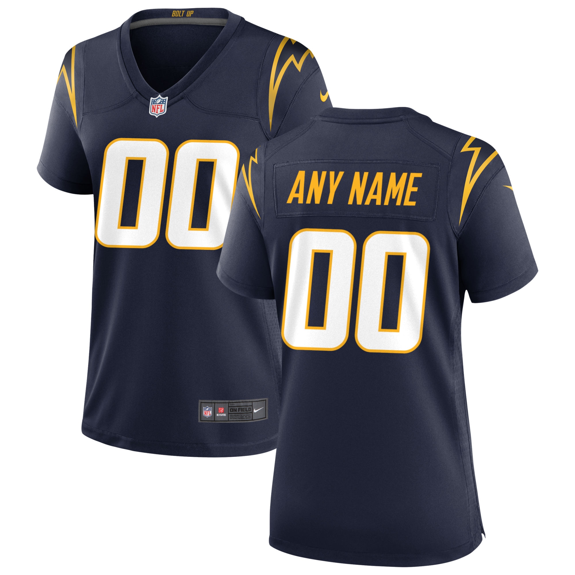 Women's Los Angeles Chargers Navy Alternate Custom Game Jersey Js2924