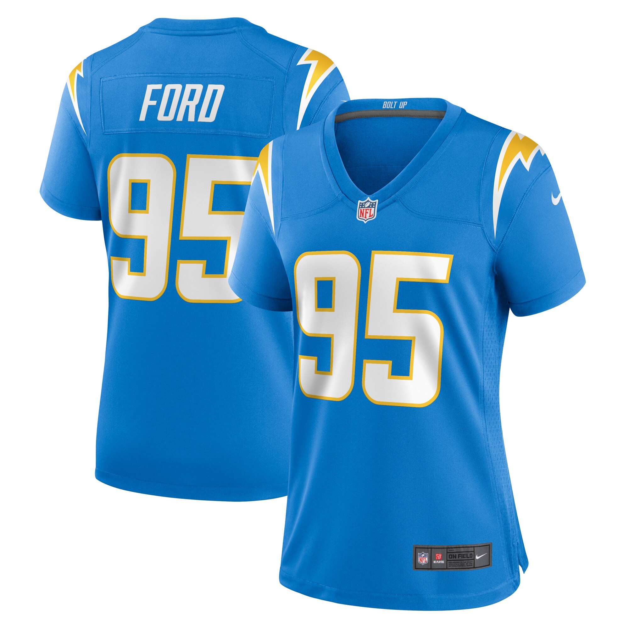 Women's Los Angeles Chargers Poona Ford Powder Blue Team Game Jersey Js5521