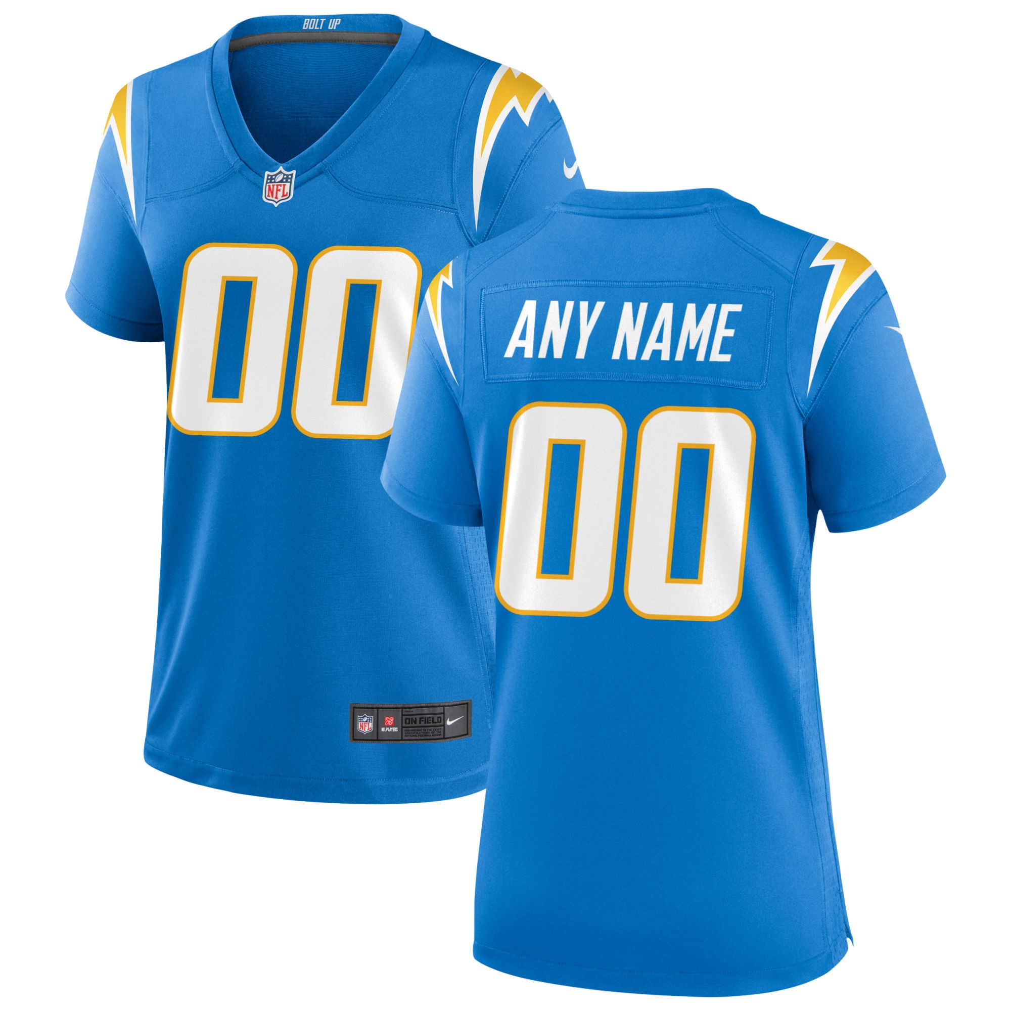 Women's Los Angeles Chargers Powder Blue Custom Game Jersey Js1971