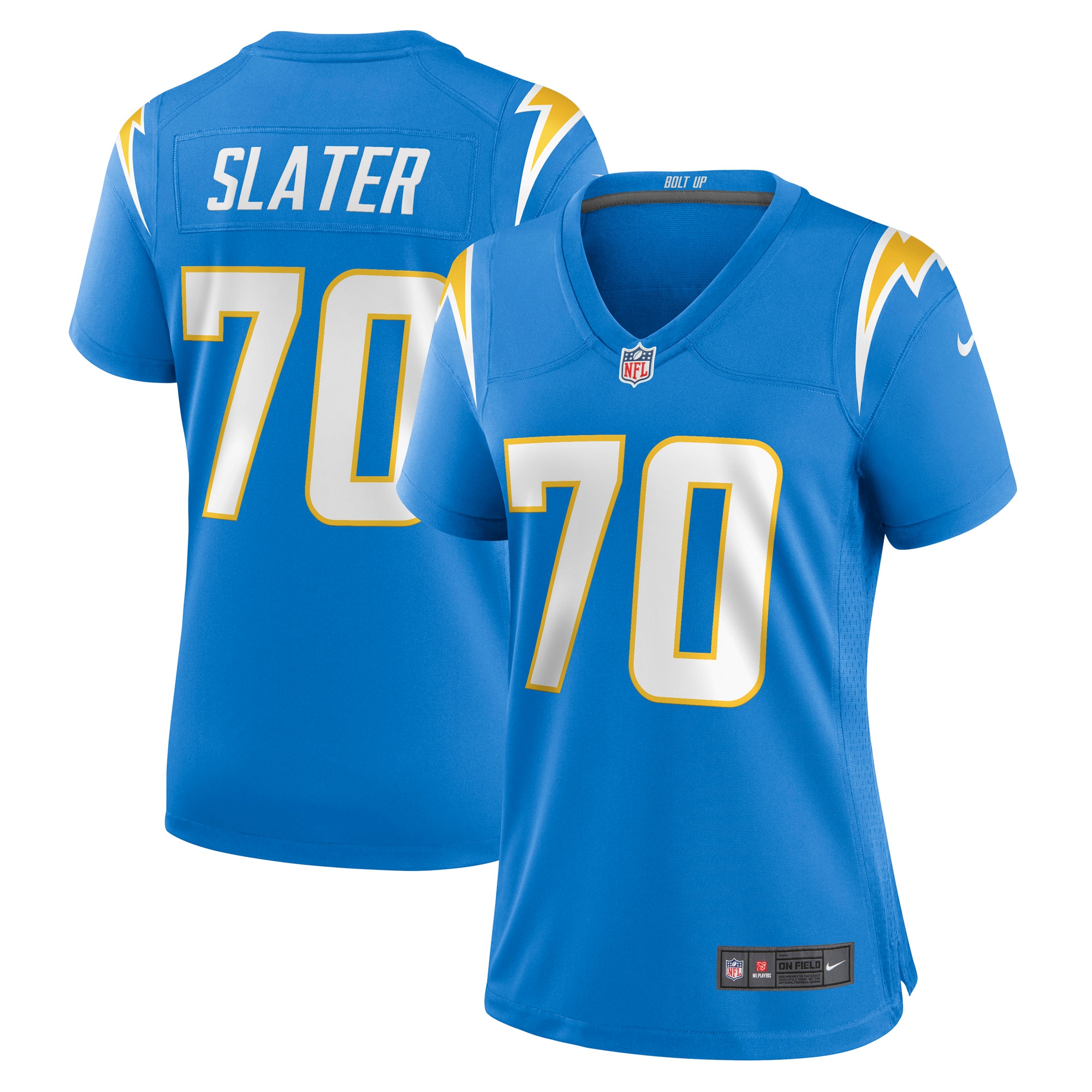 Women's Los Angeles Chargers Rashawn Slater Powder Blue Game Jersey Js6093