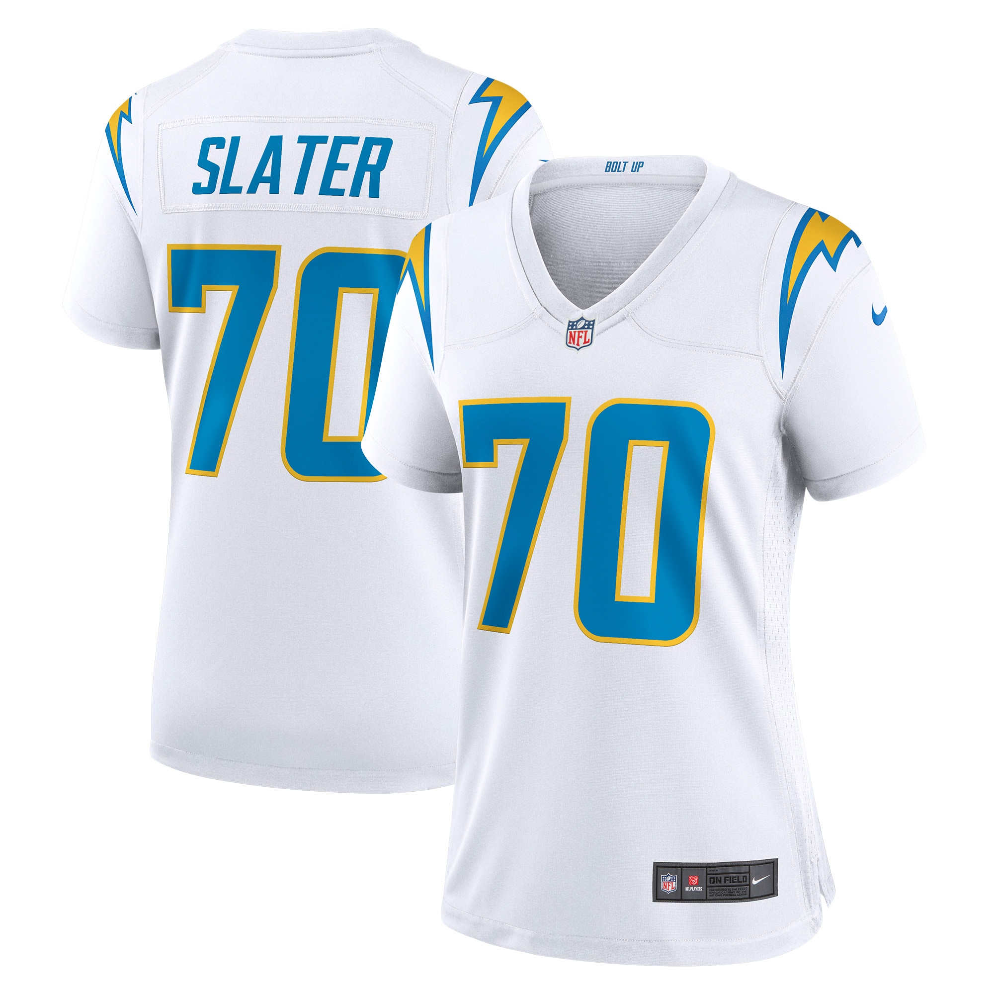 Women's Los Angeles Chargers Rashawn Slater White Game Jersey Js5355