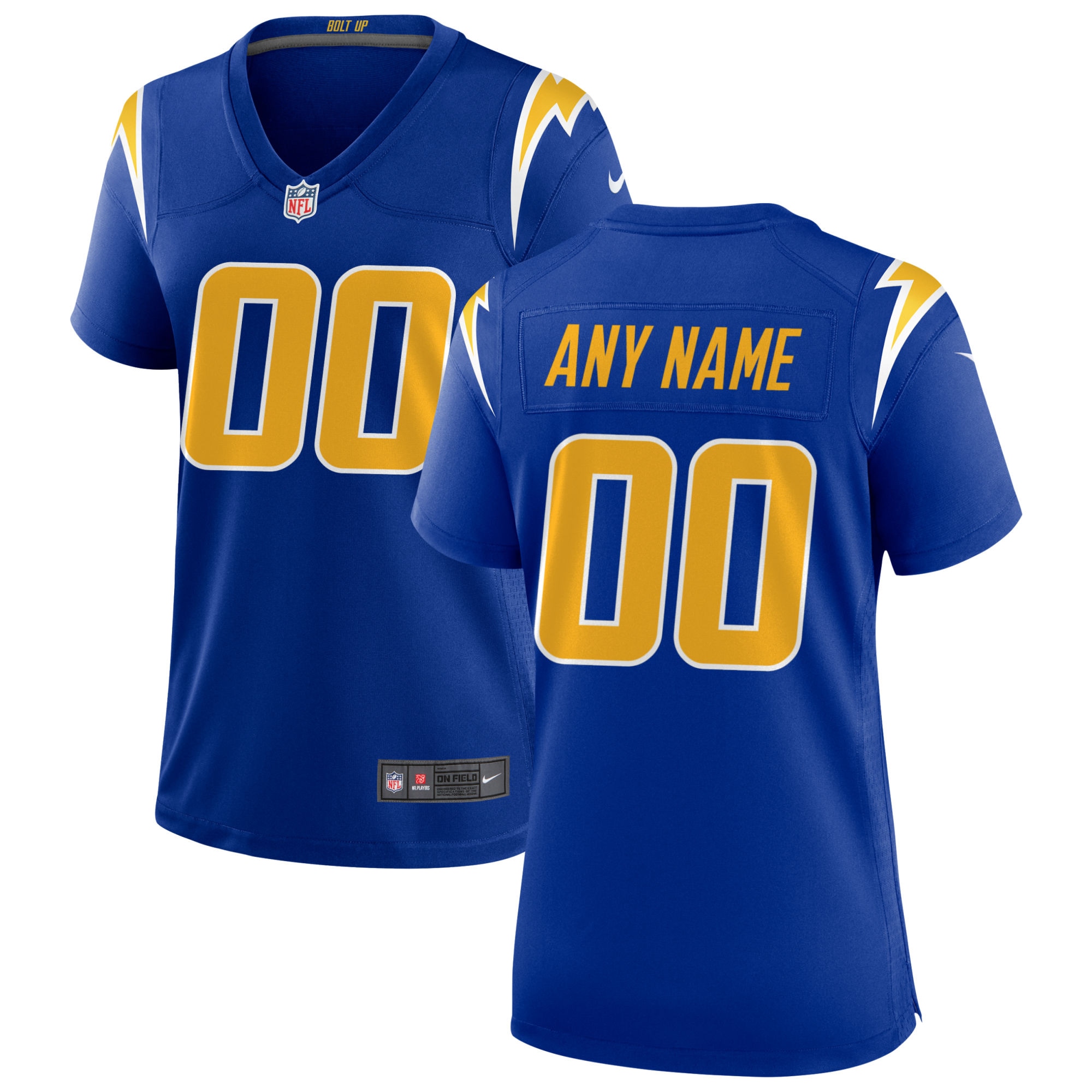 Women's Los Angeles Chargers Royal Alternate Custom Game Jersey Js6768