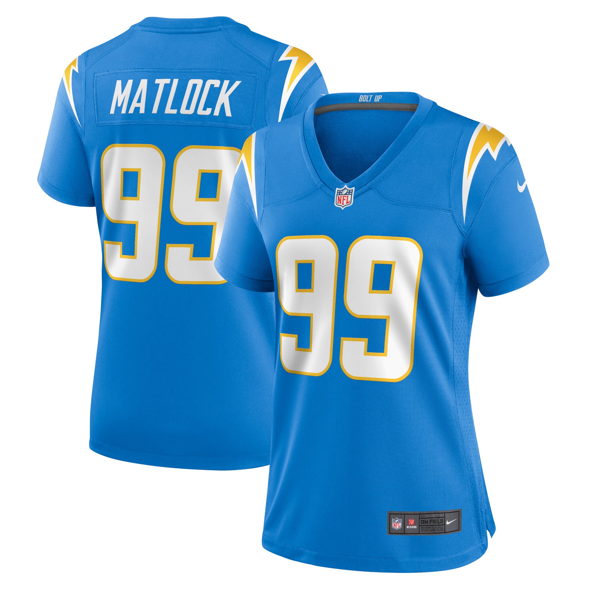 Women's Los Angeles Chargers Scott Matlock Powder Blue Team Game Jersey Js7057