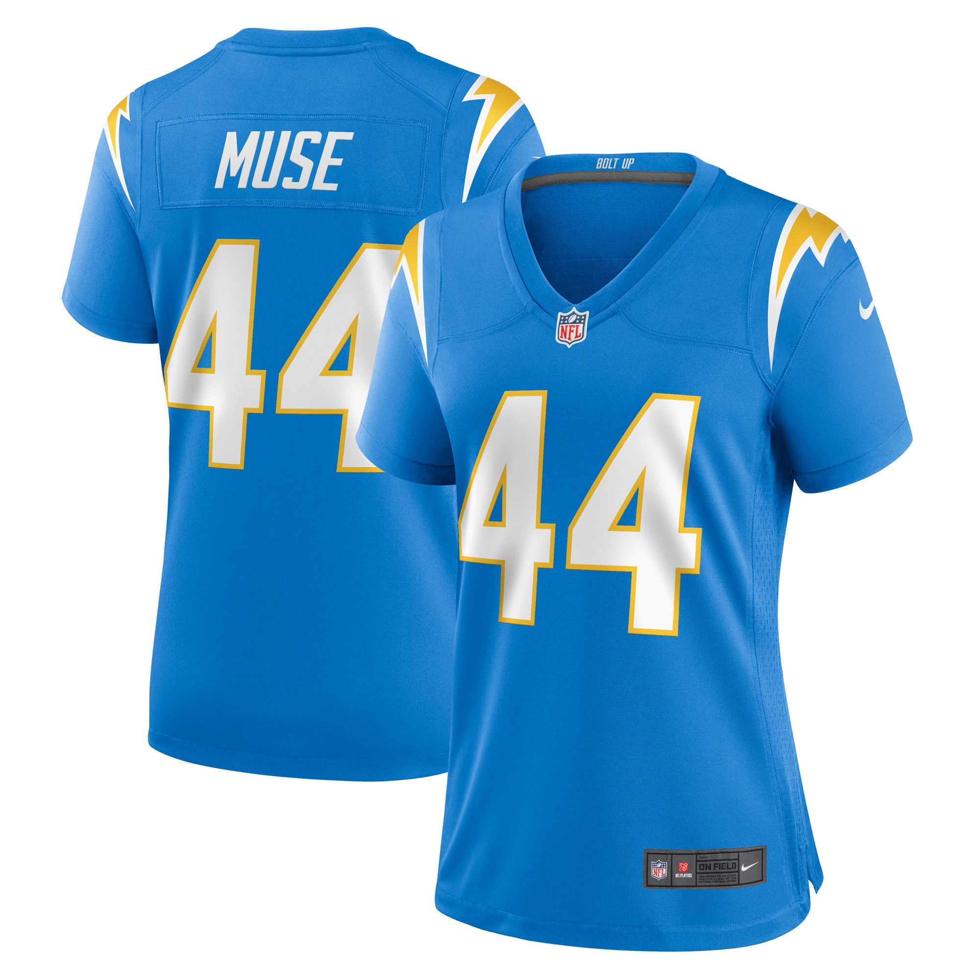 Women's Los Angeles Chargers Tanner Muse Powder Blue Team Game Jersey Js6691
