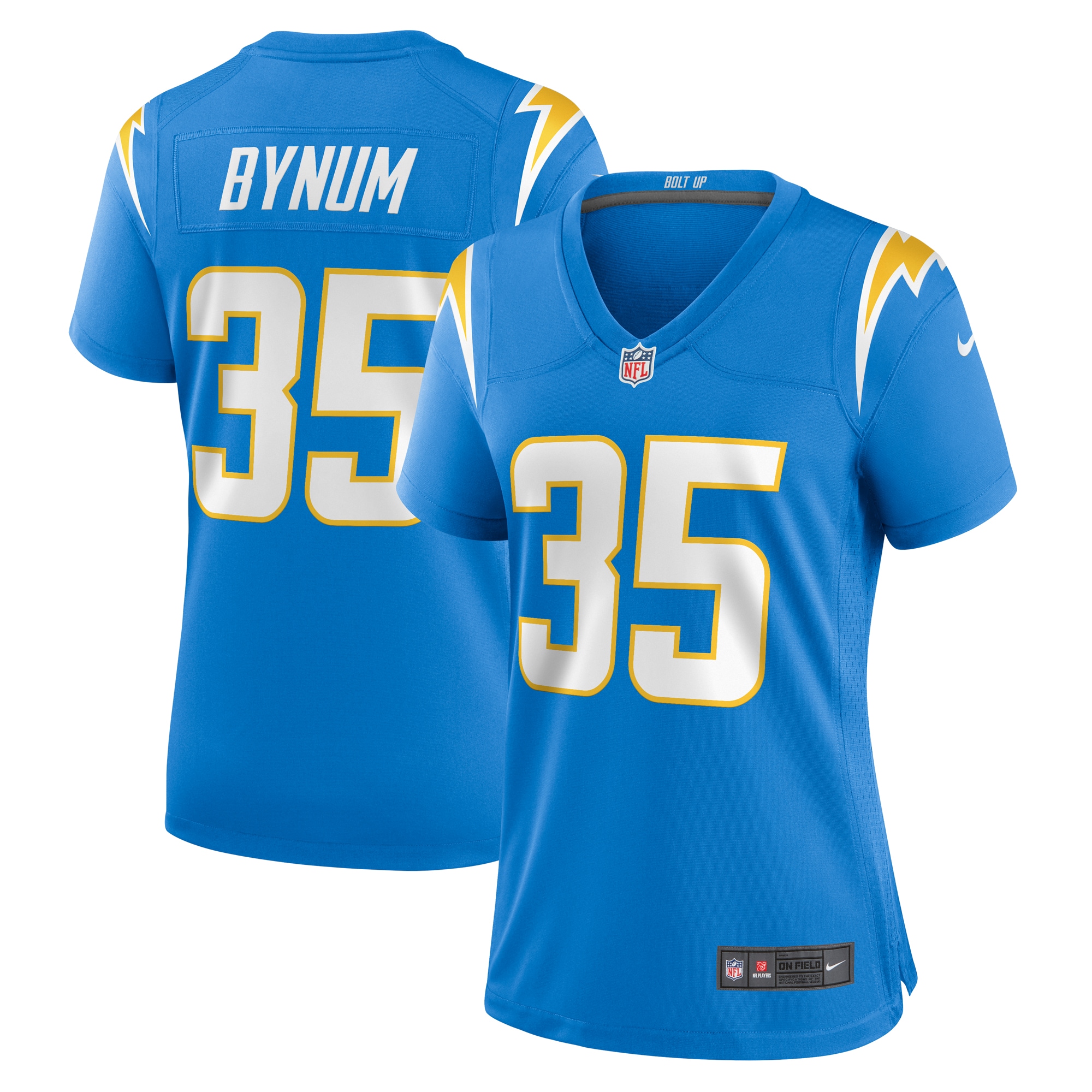 Women's Los Angeles Chargers Terrell Bynum Powder Blue Team Game Jersey Js7081