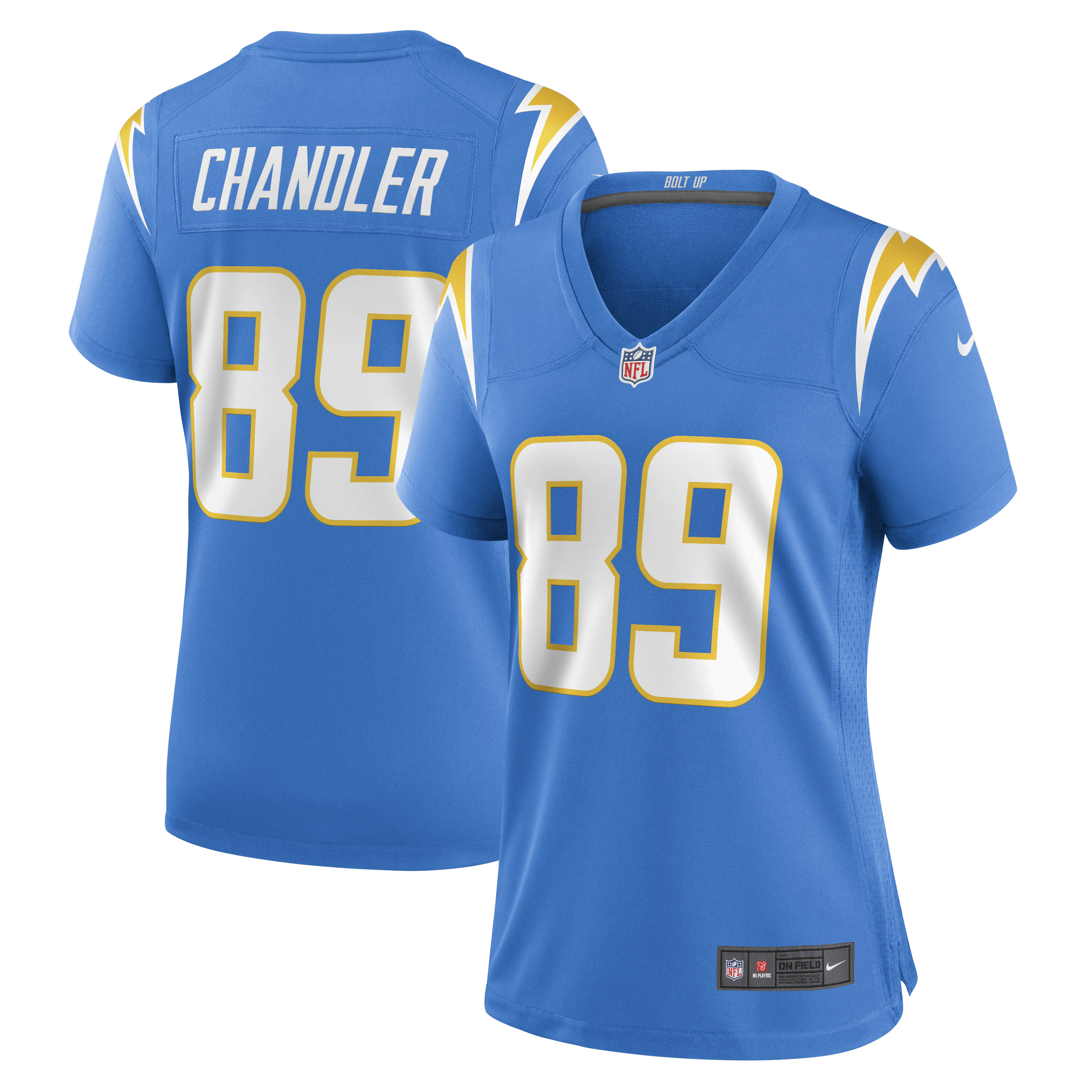 Women's Los Angeles Chargers Wes Chandler Powder Blue Retired Player Jersey Js2102