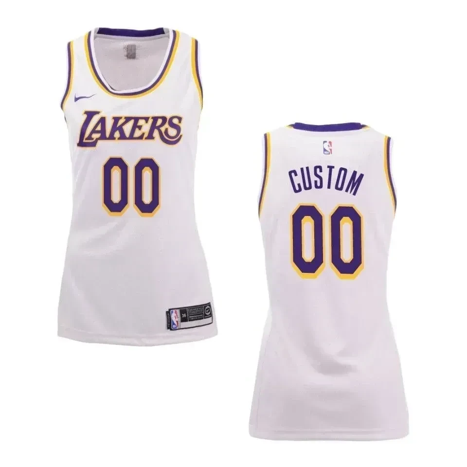 Women's Los Angeles Lakers 00 Custom Association Swingman Jersey - White