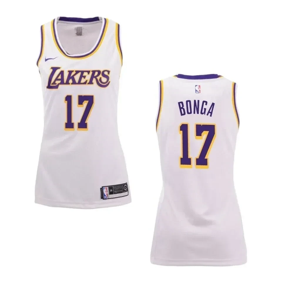 Women's Los Angeles Lakers 17 Isaac Bonga Association Swingman Jersey - White