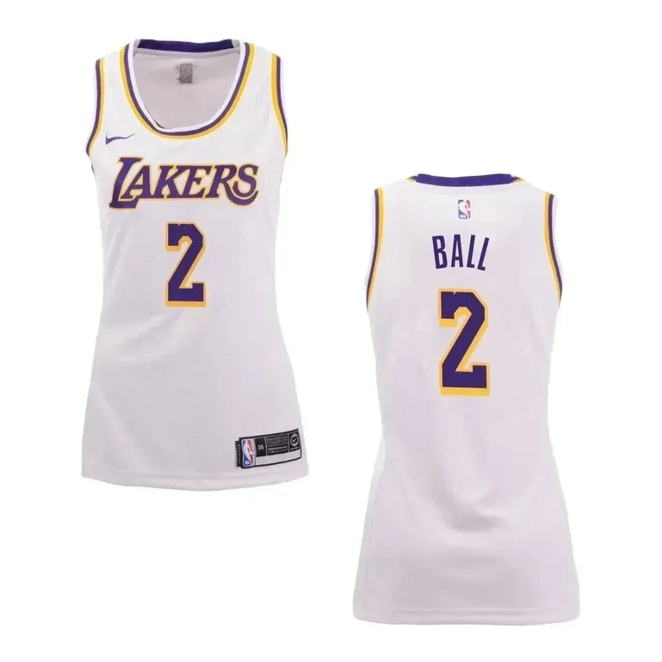 Women's Los Angeles Lakers 2 Lonzo Ball Association Swingman Jersey - White