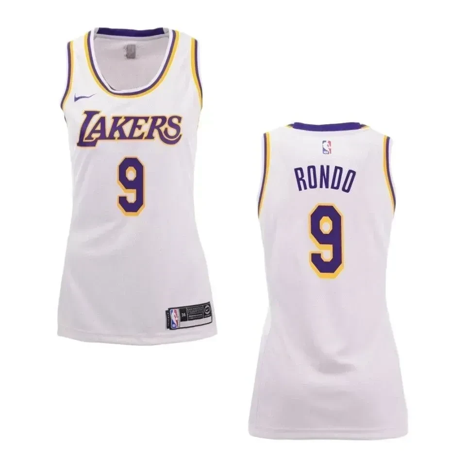 Women's Los Angeles Lakers 9 Rajon Rondo Association Swingman Jersey - White