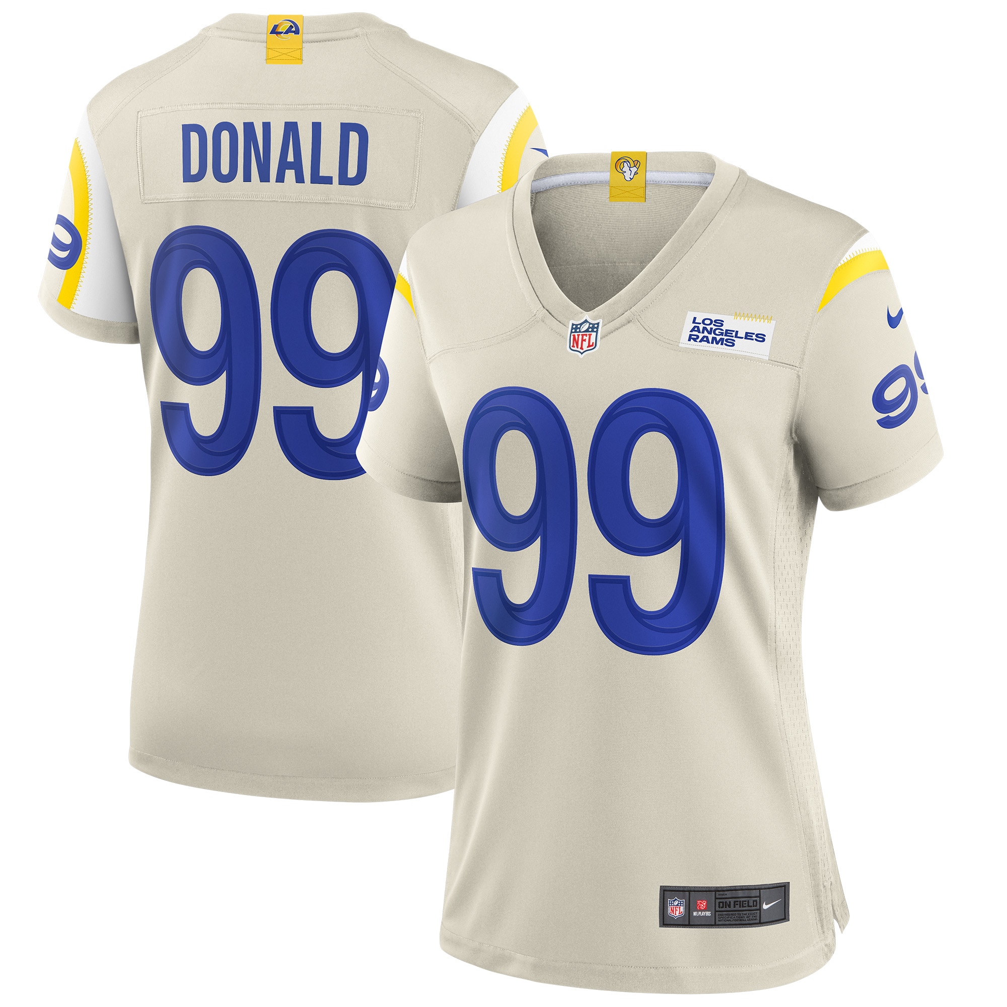 Women's Los Angeles Rams Aaron Donald Bone Player Game Jersey Js8214
