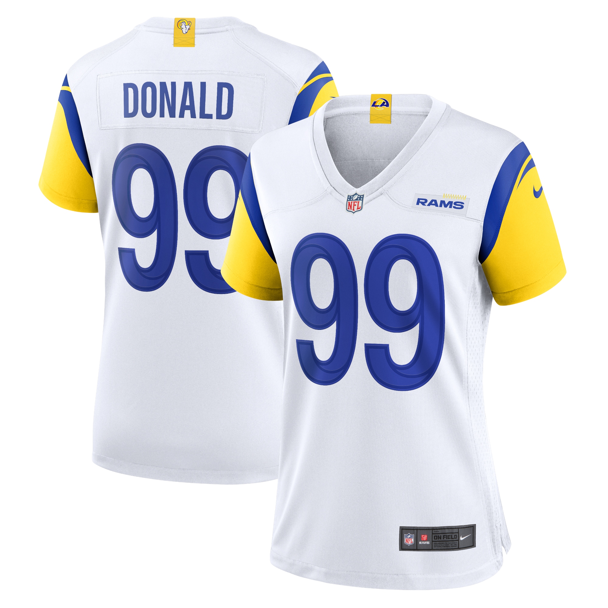 Women's Los Angeles Rams Aaron Donald White Alternate Game Jersey Js9059