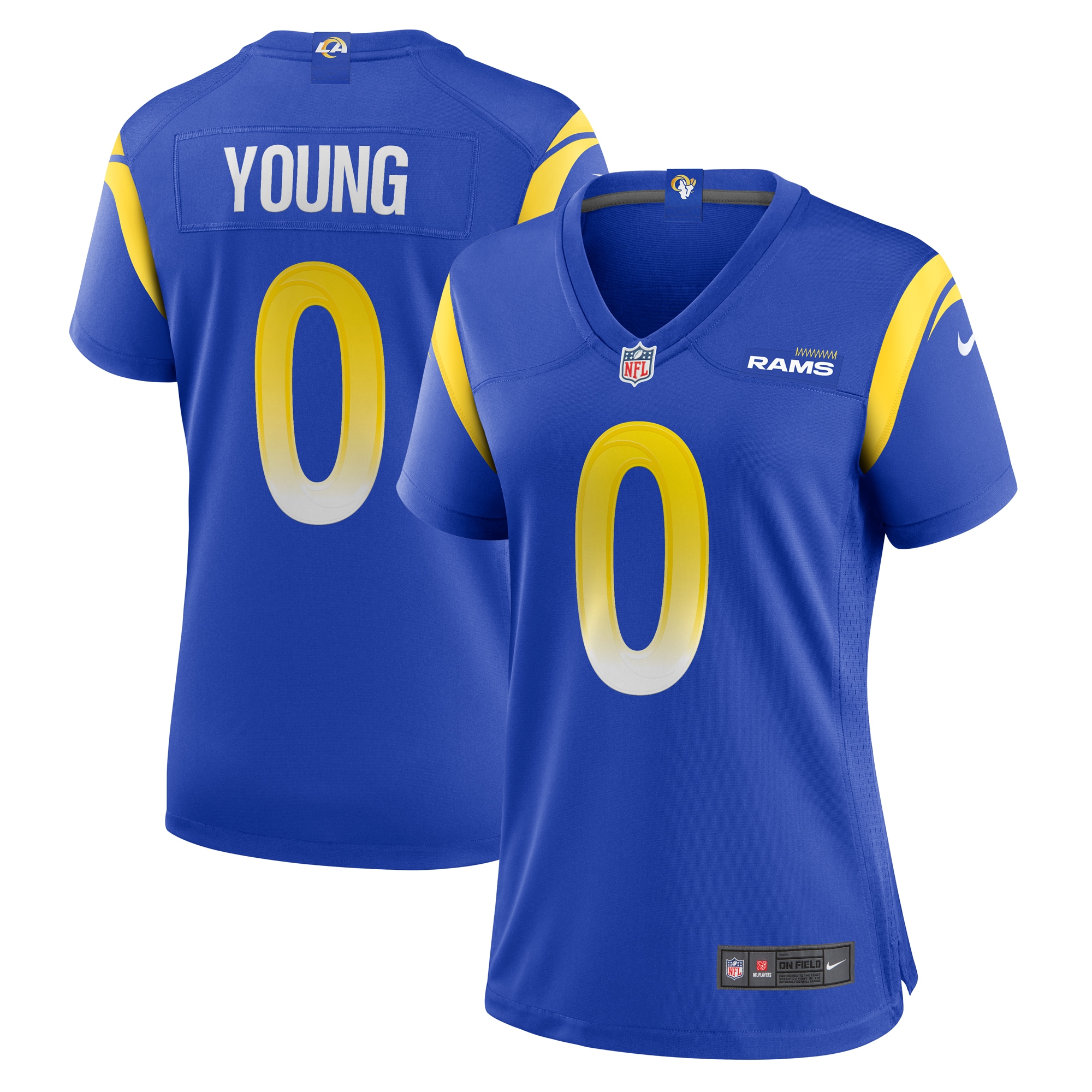 Women's Los Angeles Rams Byron Young Royal Home Game Jersey Js6556