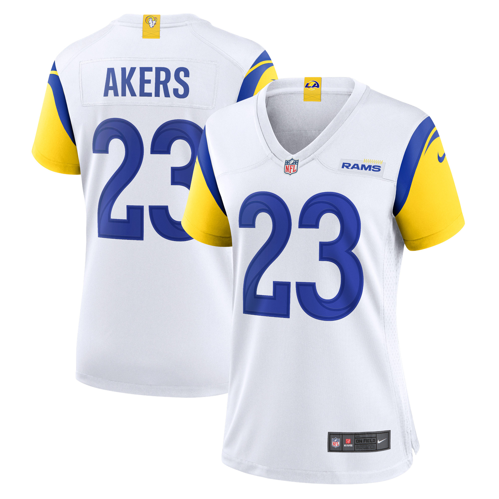 Women's Los Angeles Rams Cam Akers White Game Jersey Js8957