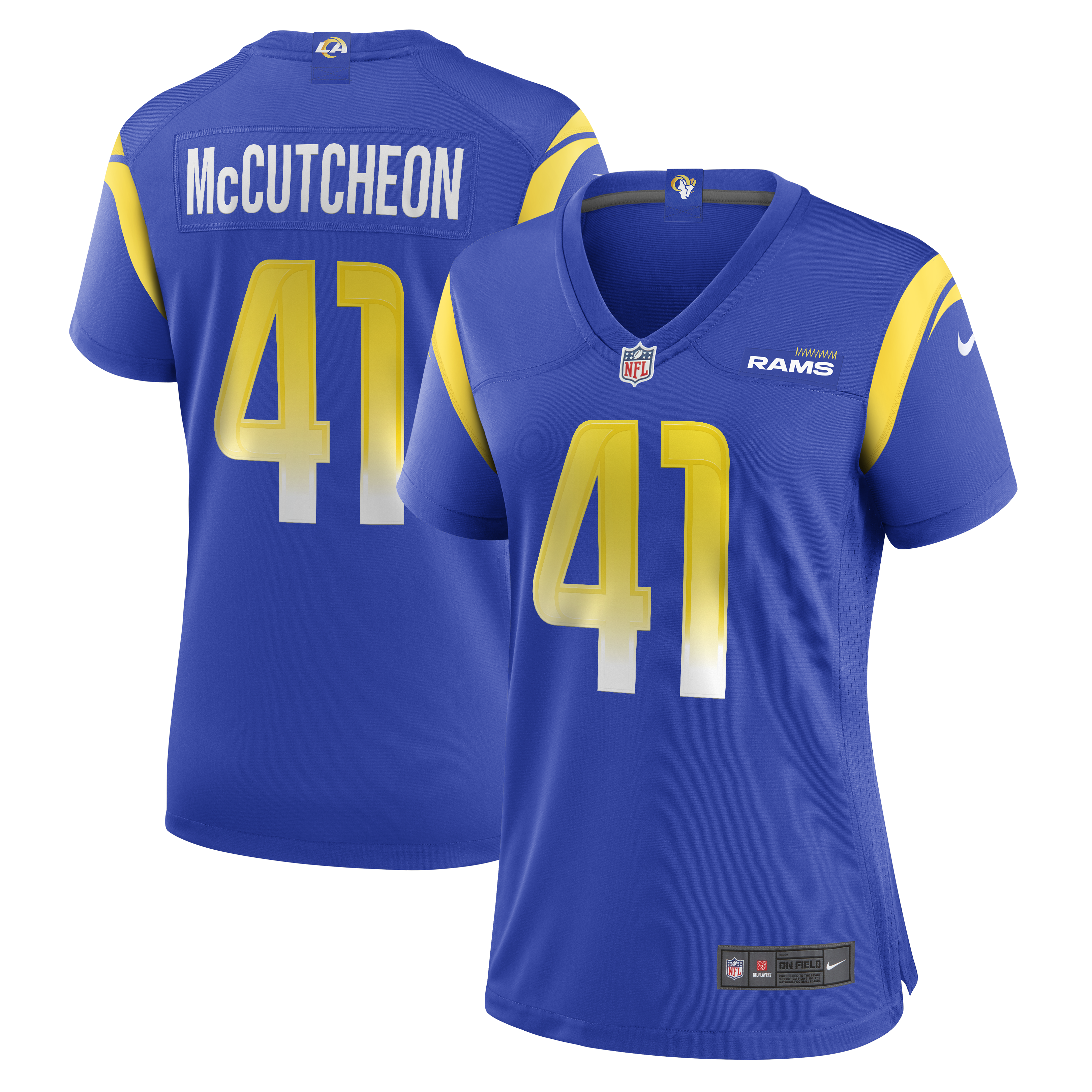 Women's Los Angeles Rams Cameron Mccutcheon Royal Game Jersey Js9460