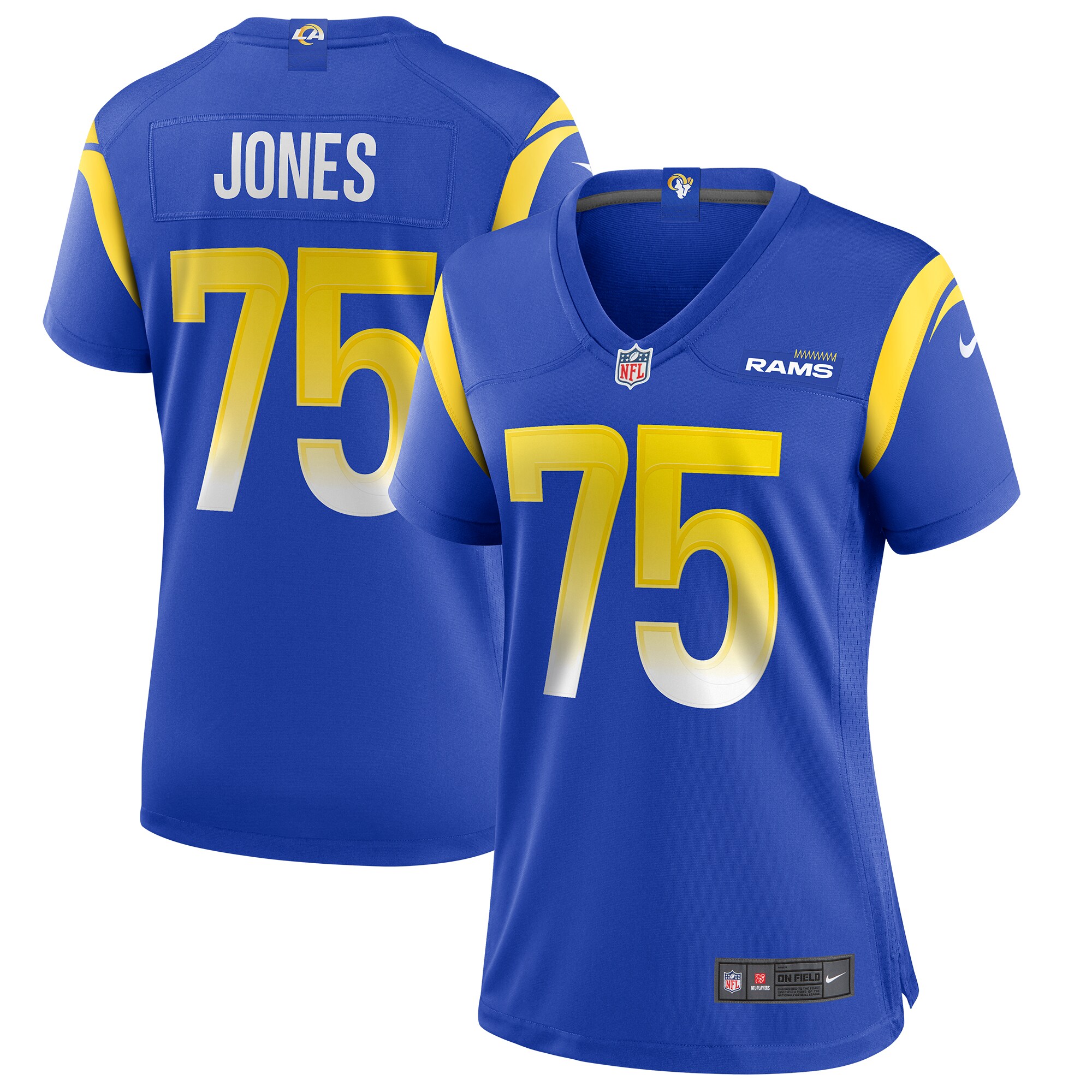 Women's Los Angeles Rams Deacon Jones Royal Game Retired Player Jersey Js5803