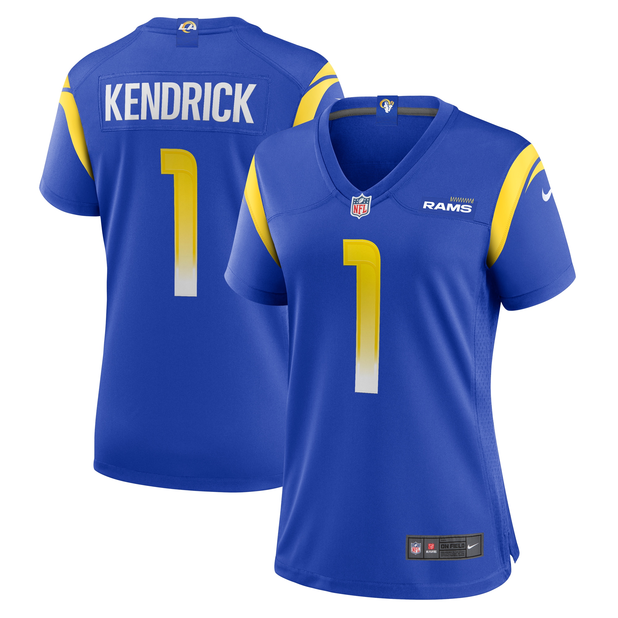 Women's Los Angeles Rams Derion Kendrick Royal Home Game Jersey Js3136