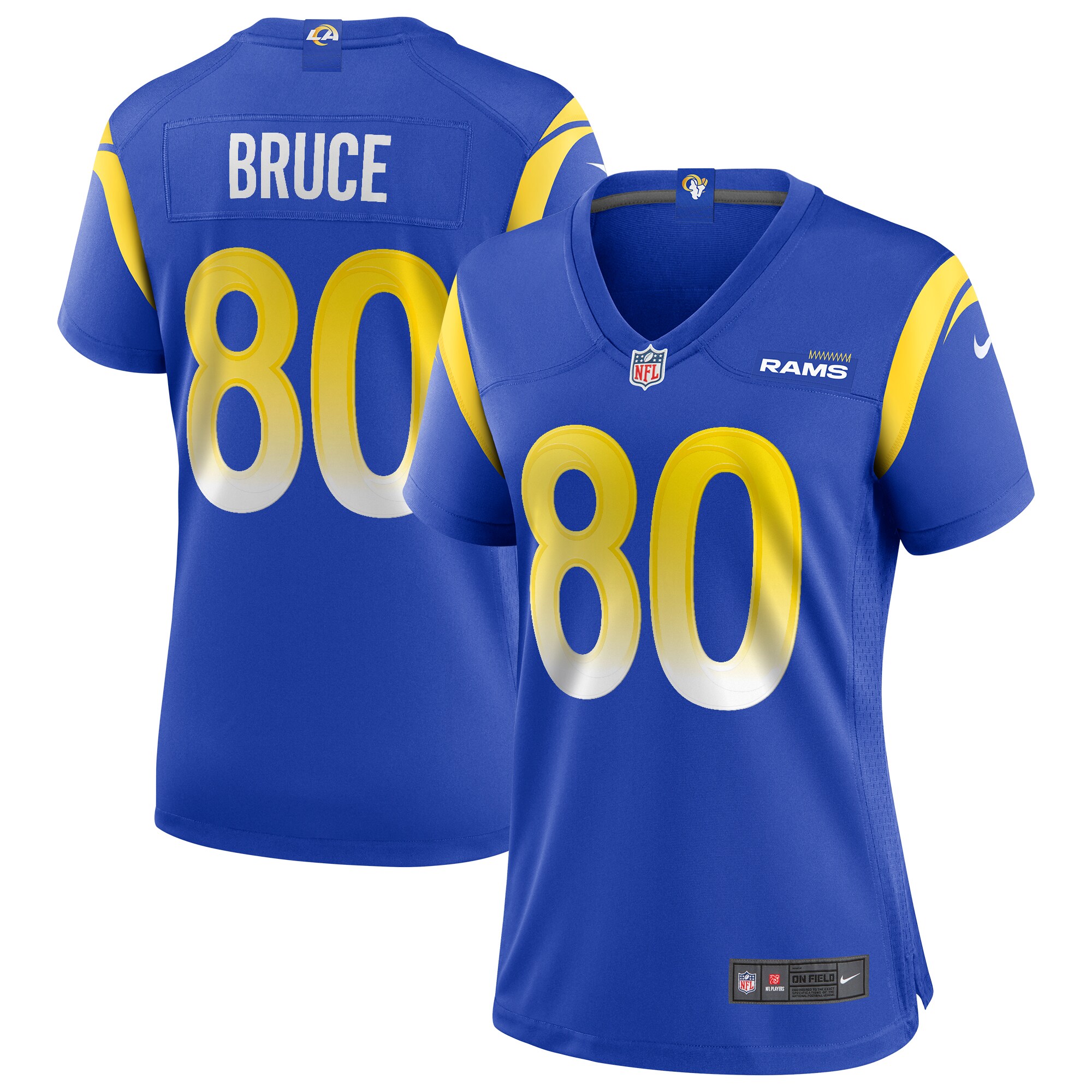 Women's Los Angeles Rams Isaac Bruce Royal Game Retired Player Jersey Js7118