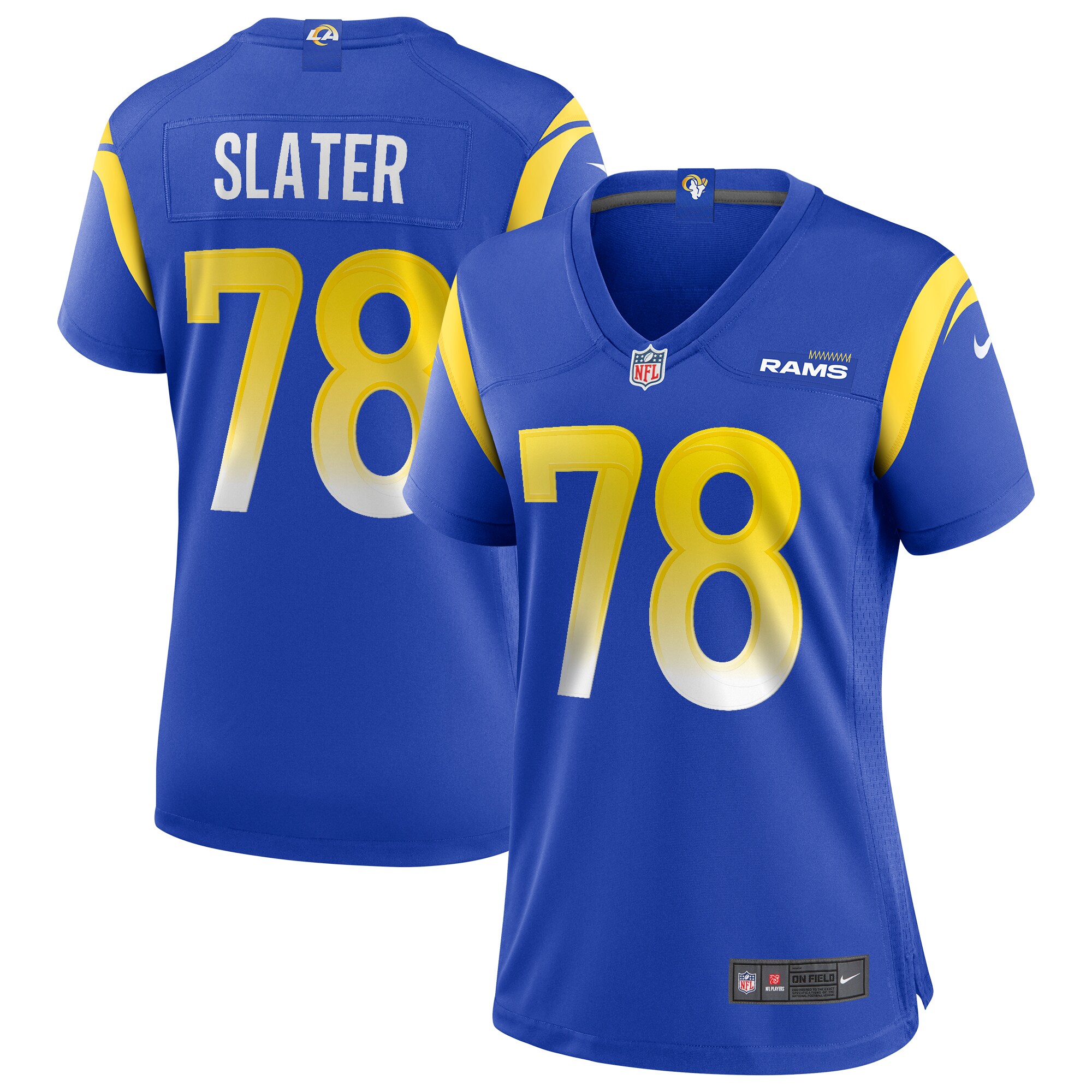 Women's Los Angeles Rams Jackie Slater Royal Game Retired Player Jersey Js3211