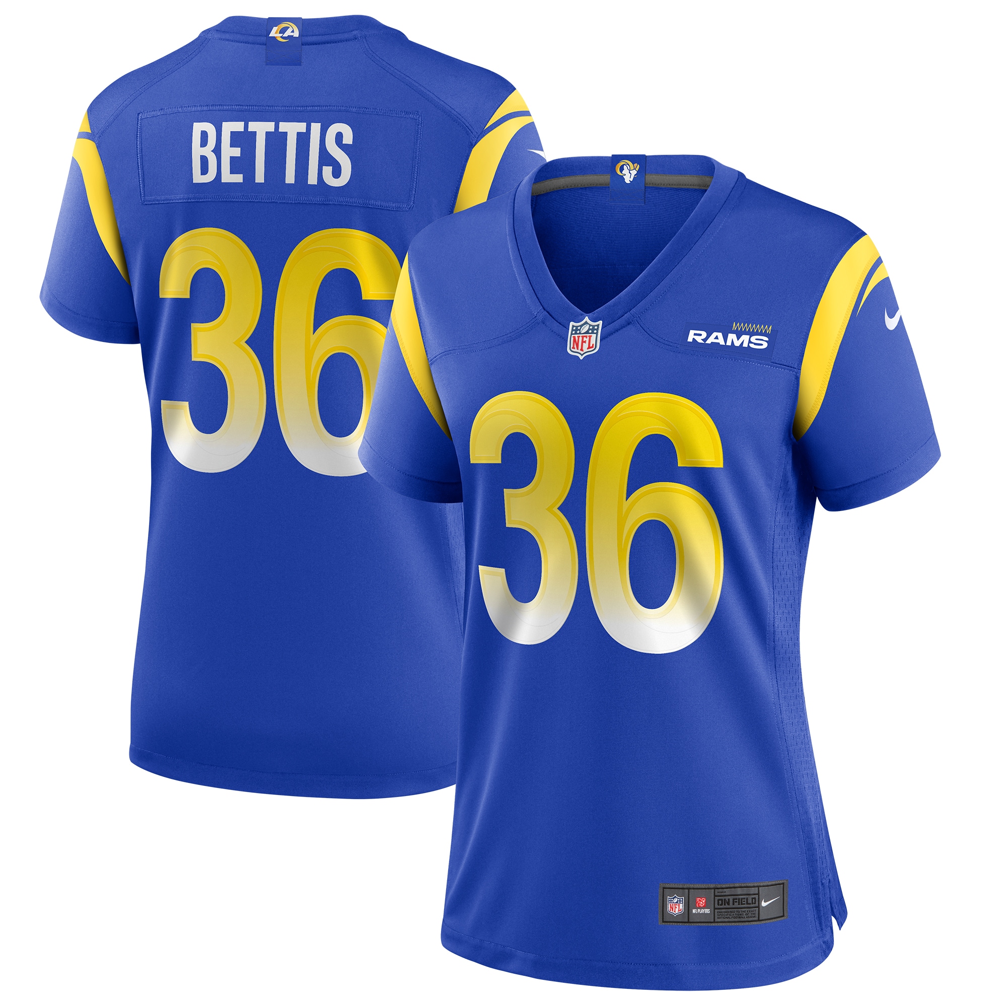 Women's Los Angeles Rams Jerome Bettis Royal Game Retired Player Jersey Js5361