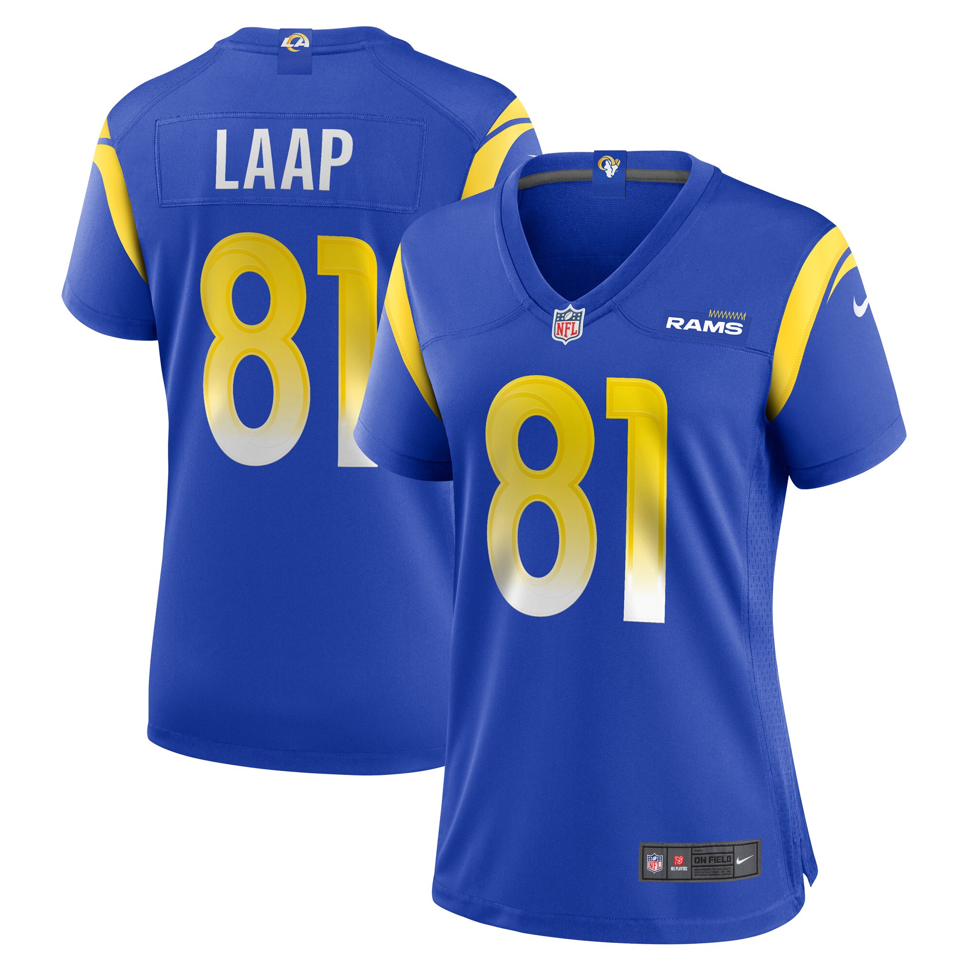 Women's Los Angeles Rams Jj Laap Royal Game Jersey Js2849