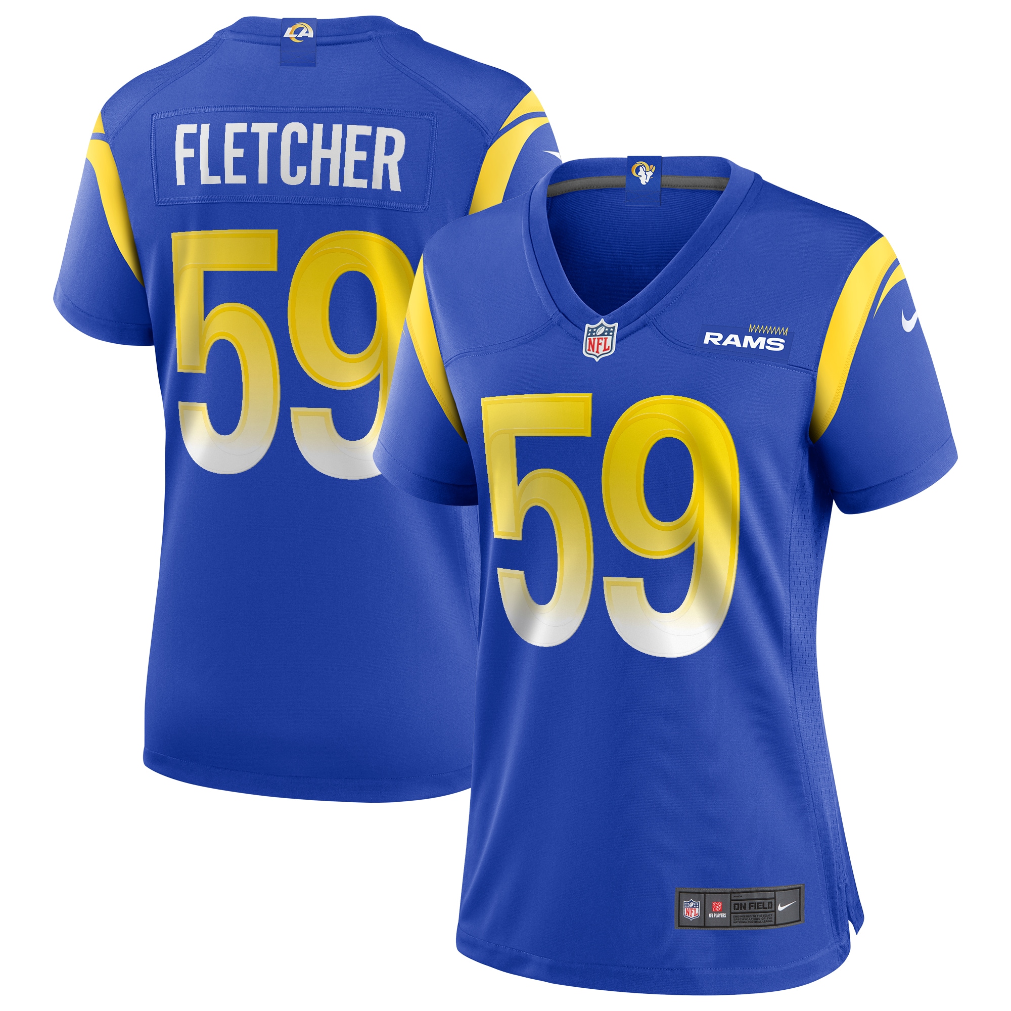 Women's Los Angeles Rams London Fletcher Royal Game Retired Player Jersey Js8345